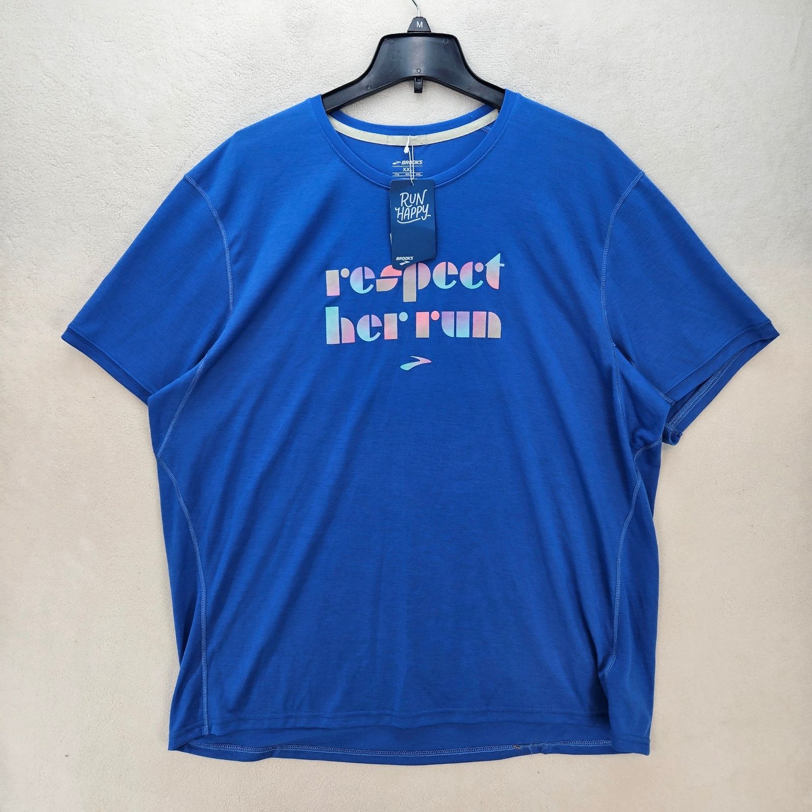 Brooks BROOKS WOMEN'S XXL DISTANCE GRAPHIC SHORT SLEEVE BLUE TEE Size XXL / US 16-18 / IT 52-54 - 1 Thumbnail