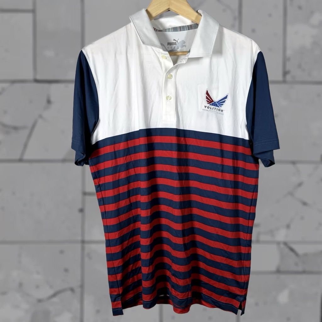 Puma NWT Puma Striped Volition AMERICA Athletic Polo Shirt Mens Size S Multicolor Striped Polo Shirt Mens S Athletic Shirt Polo Size US S / EU 44-46 / 1 - 1 Thumbnail