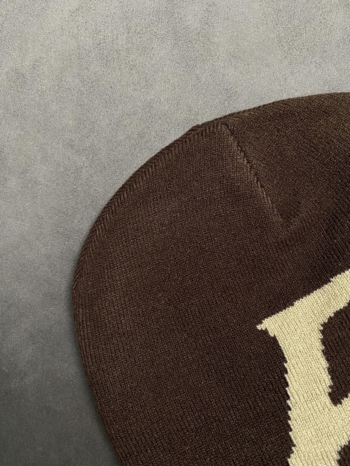 Japanese Brand Deadstock Purpill Main Logo No Cuff Brown Beanie Hats OS Size ONE SIZE - 6 Thumbnail