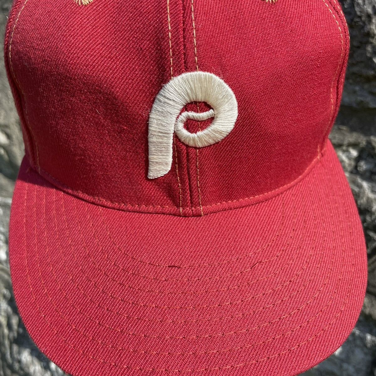 Wilson Vintage 70s Wilson Philadelphia Phillies Fitted Hat 7 1/8 Size ONE SIZE - 6 Thumbnail