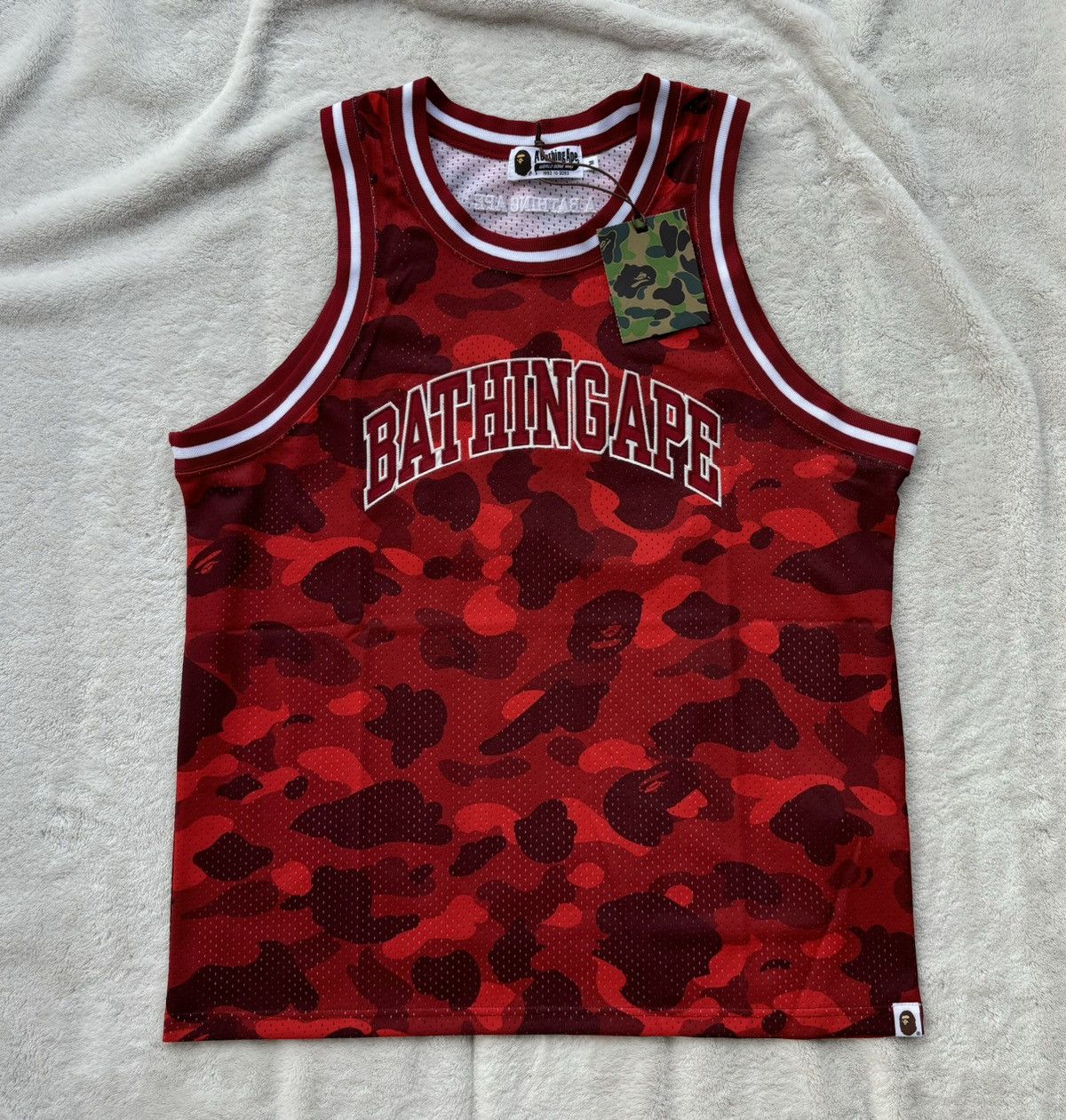 Bape Red Camo Basketball Jersey