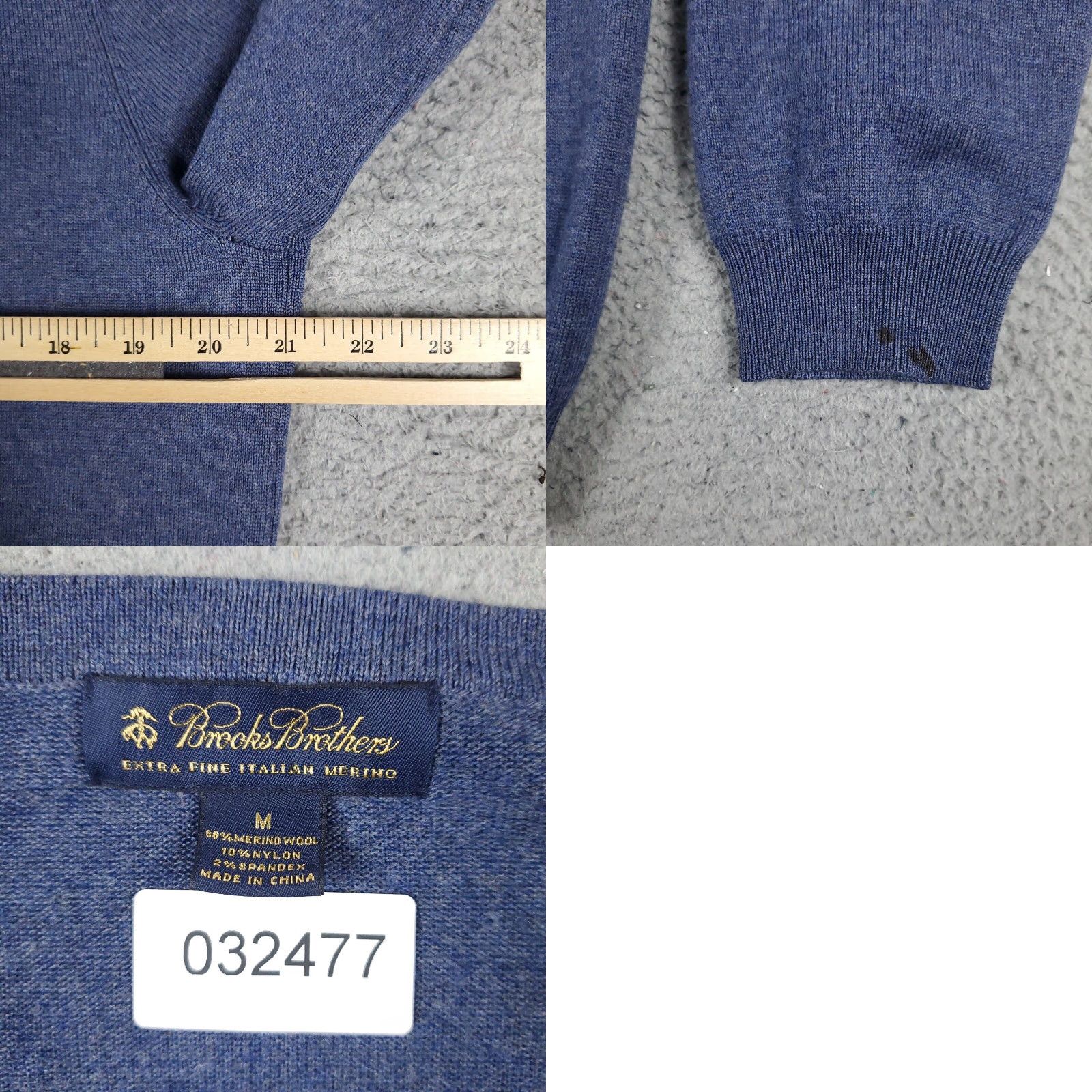 Brooks Brothers Brooks Brothers Blue V-Neck Pullover Sweater Mens Medium Regular Fit Classic Knit Size US M / EU 48-50 / 2 - 8 Thumbnail