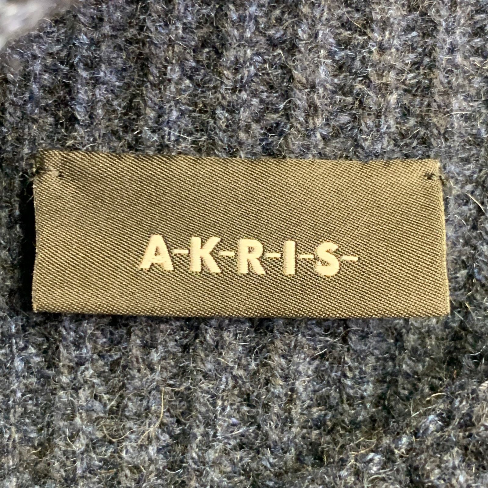 Akris AKRIS Size 12 Navy Cashmere Rib Knit Mock Neck Sweater Size XL / US 12-14 / IT 48-50 - 4 Thumbnail