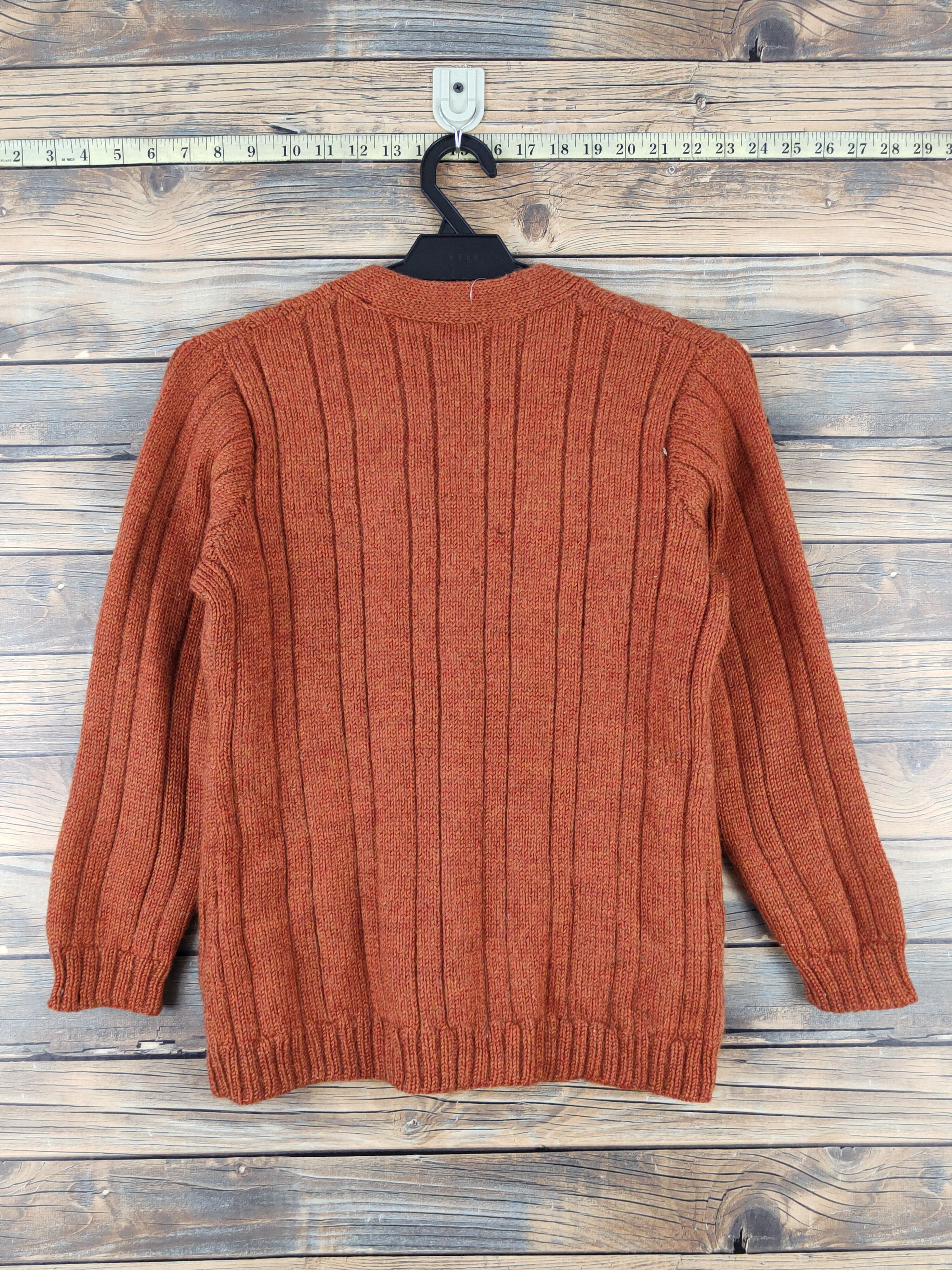 Aran Isles Knitwear × Japanese Brand Japanese Brand Dark Orange cable Knitwear Cardigan #W978 Size S / US 4 / IT 40 - 7 Thumbnail