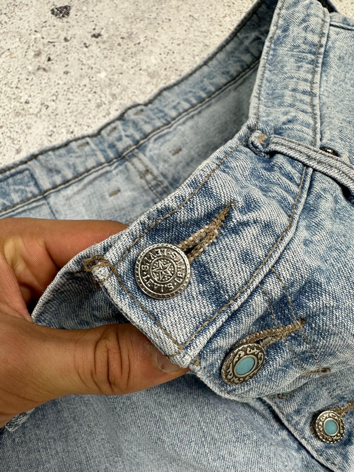 Levi's × Vintage Vintage 90’s Levi’s Black Tab Denim Shorts (38) Men long fit Size US 38 / EU 54 - 11 Thumbnail