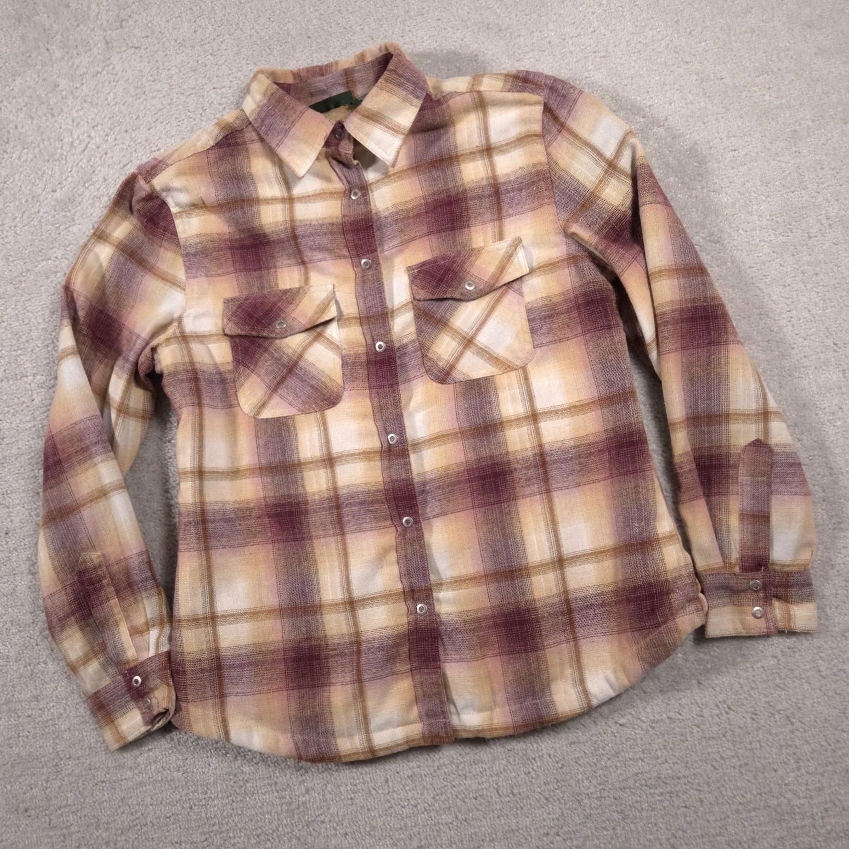 Vintage Stillwater Supply Flannel Shirt Womens Small Plaid Sherpa Lined Snap Front Size S / US 4 / IT 40 - 2 Thumbnail