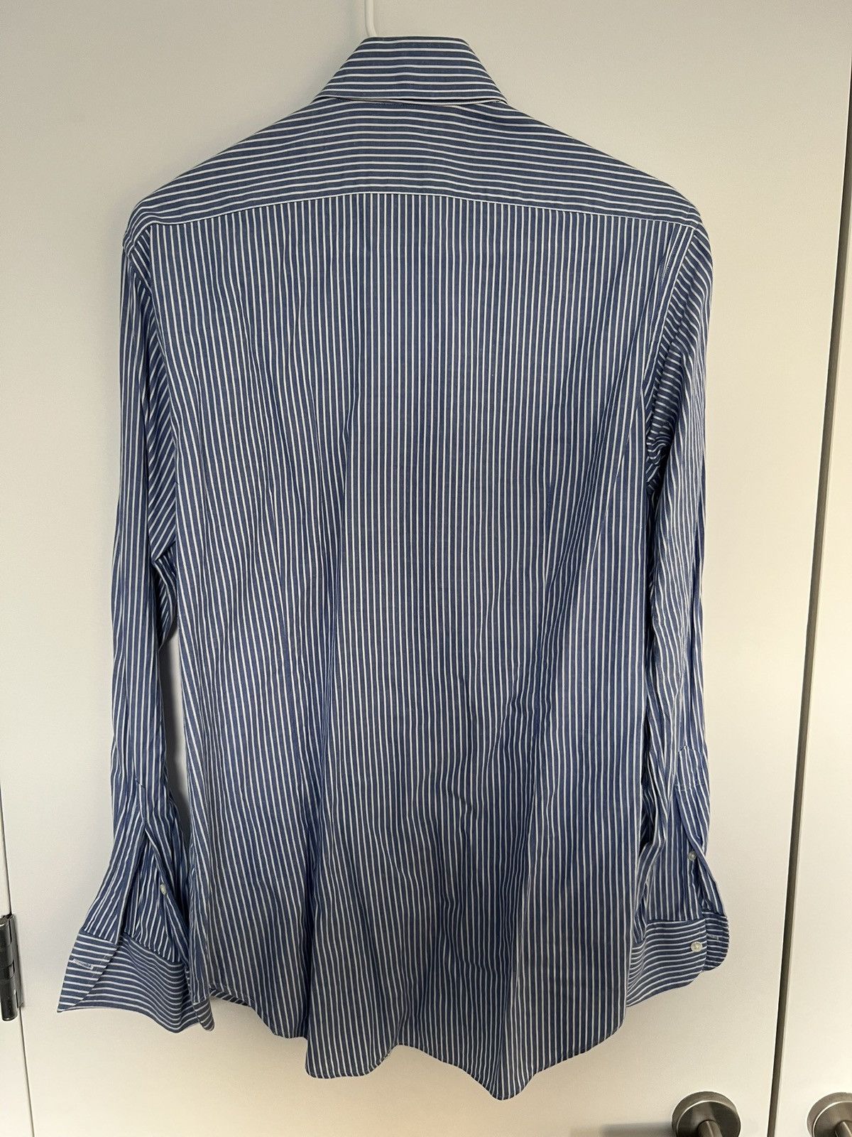 Kamakura Tokyo Slim Fit - Navy Stripe Cashmere (15 1/3 - 34 1/3) Size US M / EU 48-50 / 2 - 2 Thumbnail