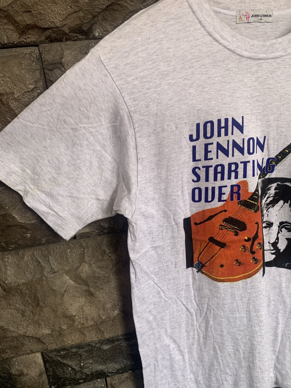 Band Tees Vintage 90s John Lennon Starting Over English Musician Tees Size US M / EU 48-50 / 2 - 4 Thumbnail
