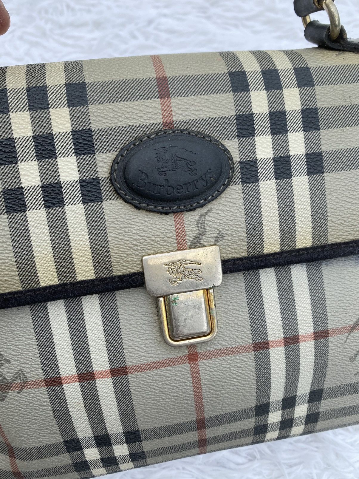 Burberry Rare Vintage 90s Burberry Nova Check Hand Bag Size ONE SIZE - 16 Thumbnail