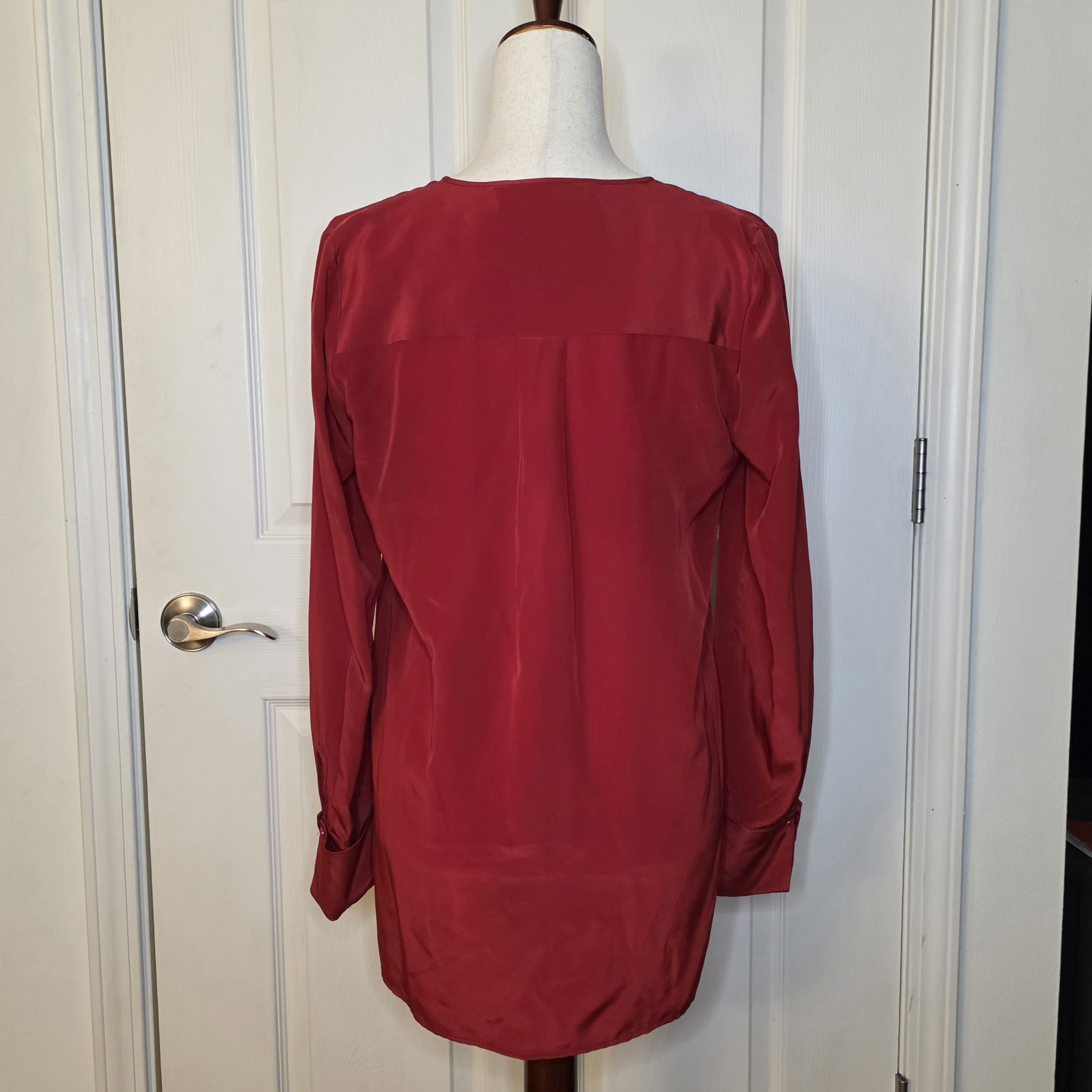 Diane von Furstenberg Diane Von Furstenberg Red Silk Blouse Size XS / US 0-2 / IT 36-38 - 6 Thumbnail