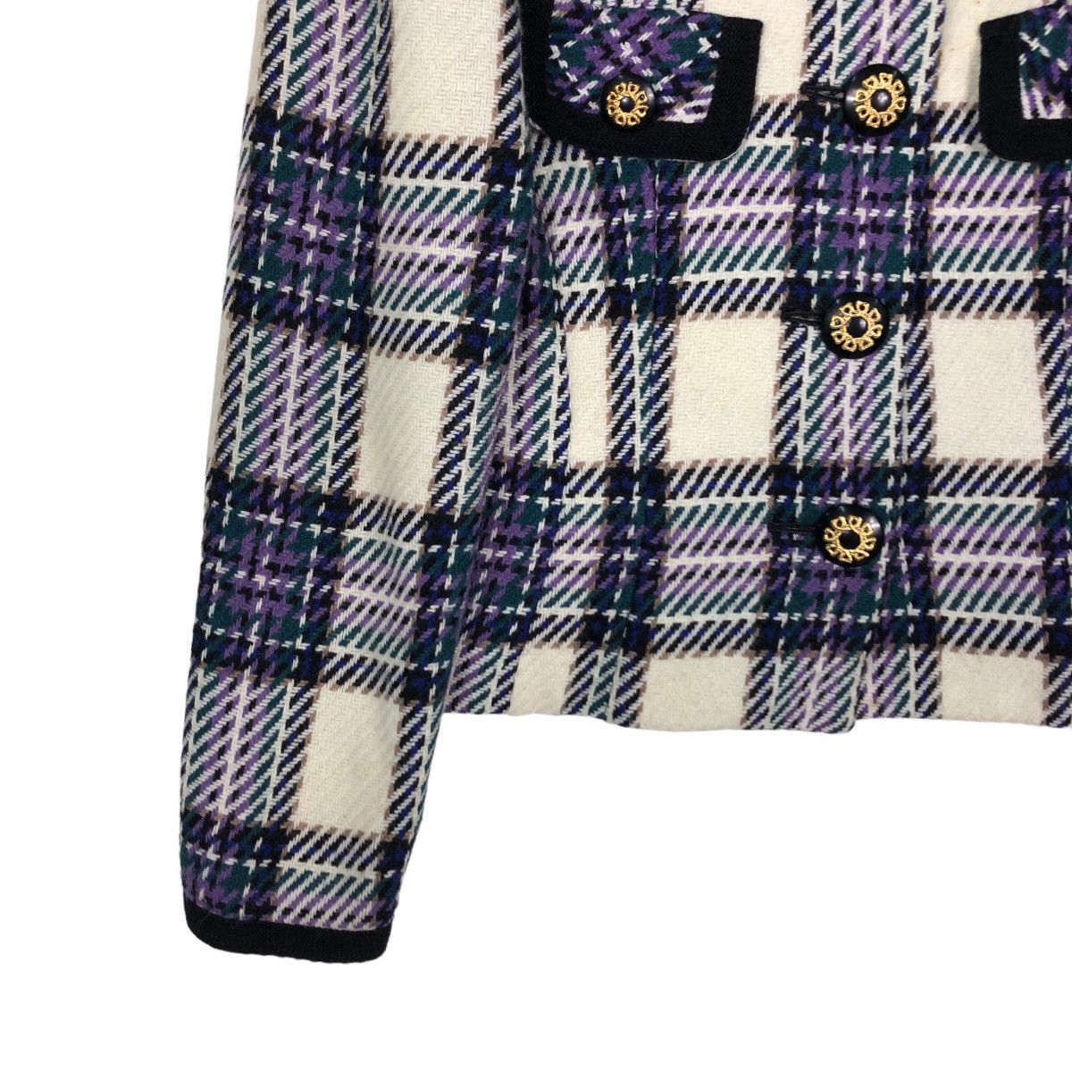 Japanese Brand Vintage Cropped Jacket Tri Angle Issey Miyake Tartan Design Size US M / EU 48-50 / 2 - 4 Thumbnail