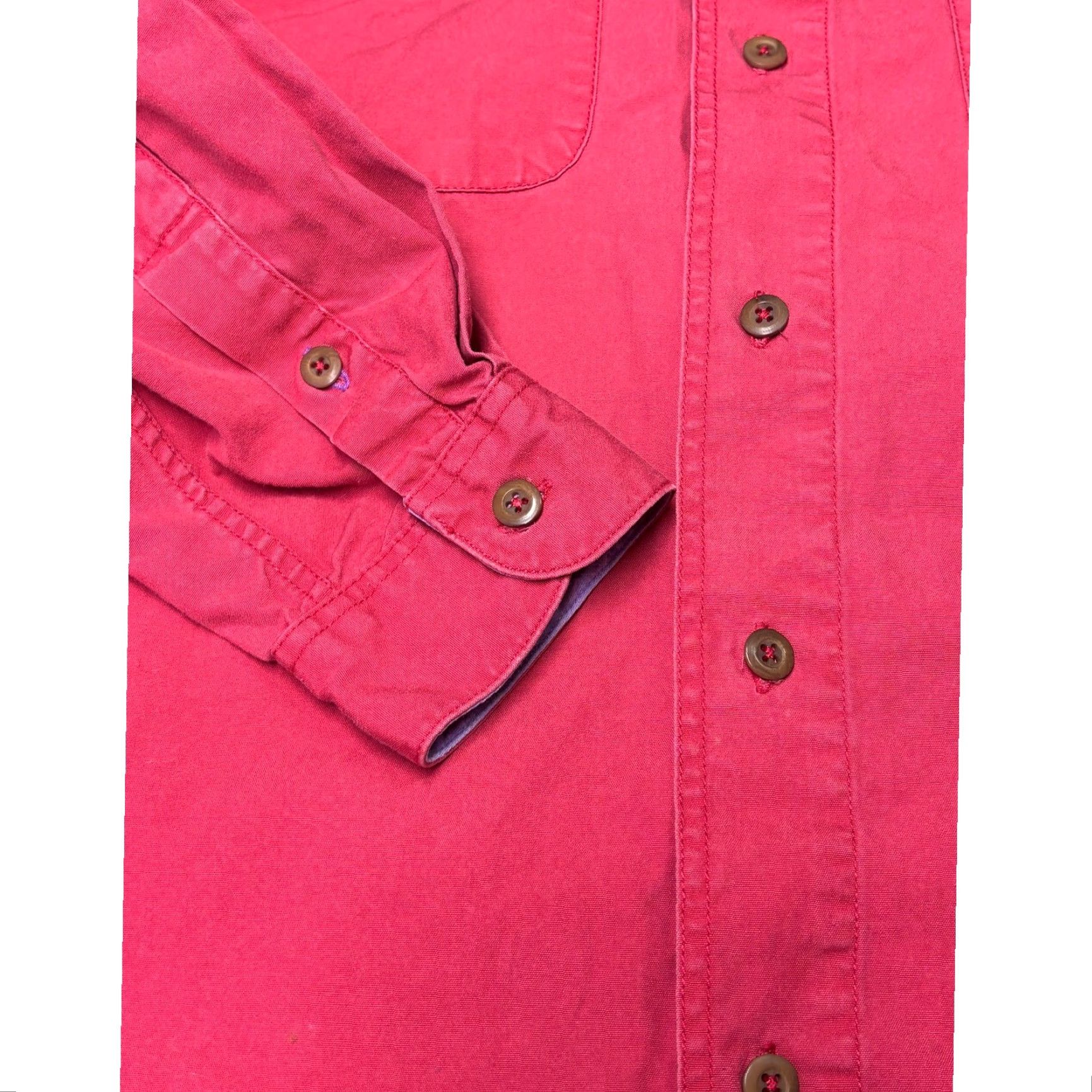 Patagonia VINTAGE Patagonia Mens Large Red Cotton Canvas Long Sleeve Button Down Shirt L Size US L / EU 52-54 / 3 - 3 Thumbnail