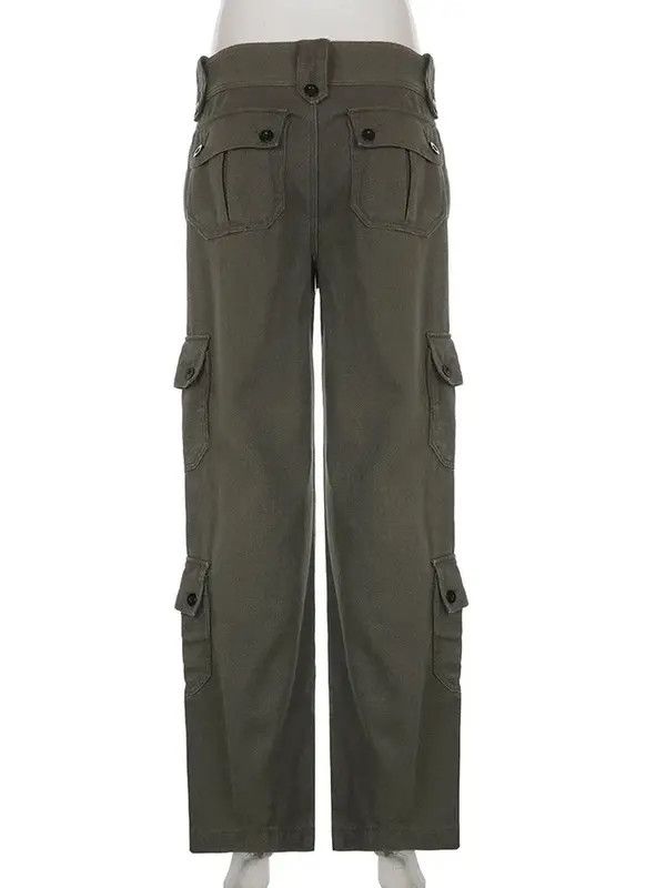 VIBE Denim Pants Women Pockets Stitching Straight Cargo Pants Size 30" / US 8 / IT 44 - 4 Thumbnail