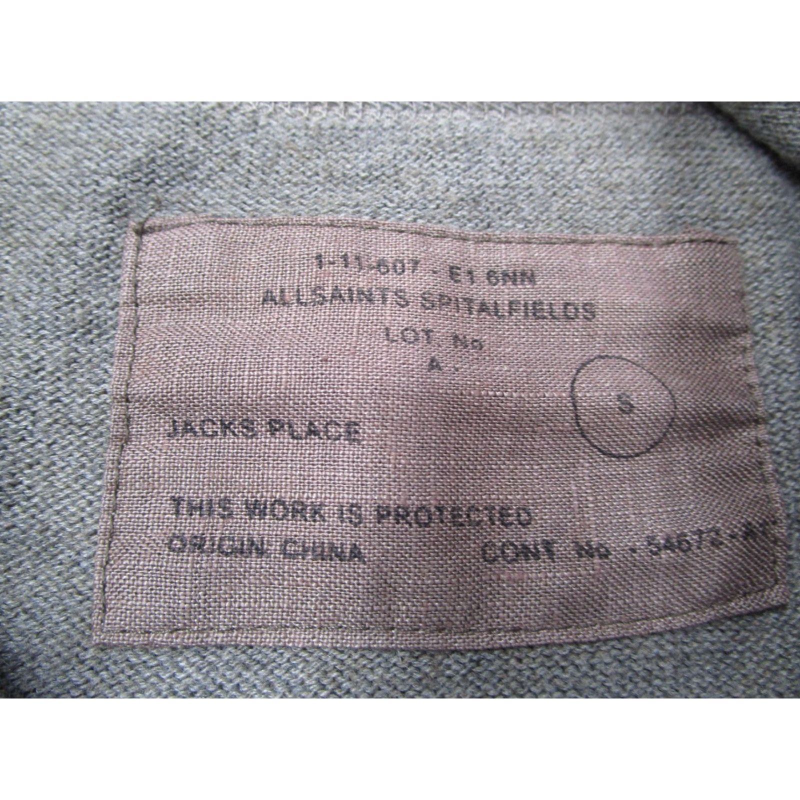 Allsaints VINTAGE AllSaints Spitalfields Sweater Mens Small Gray Pullover Knitted Casual Winter Men Size US S / EU 44-46 / 1 - 3 Thumbnail