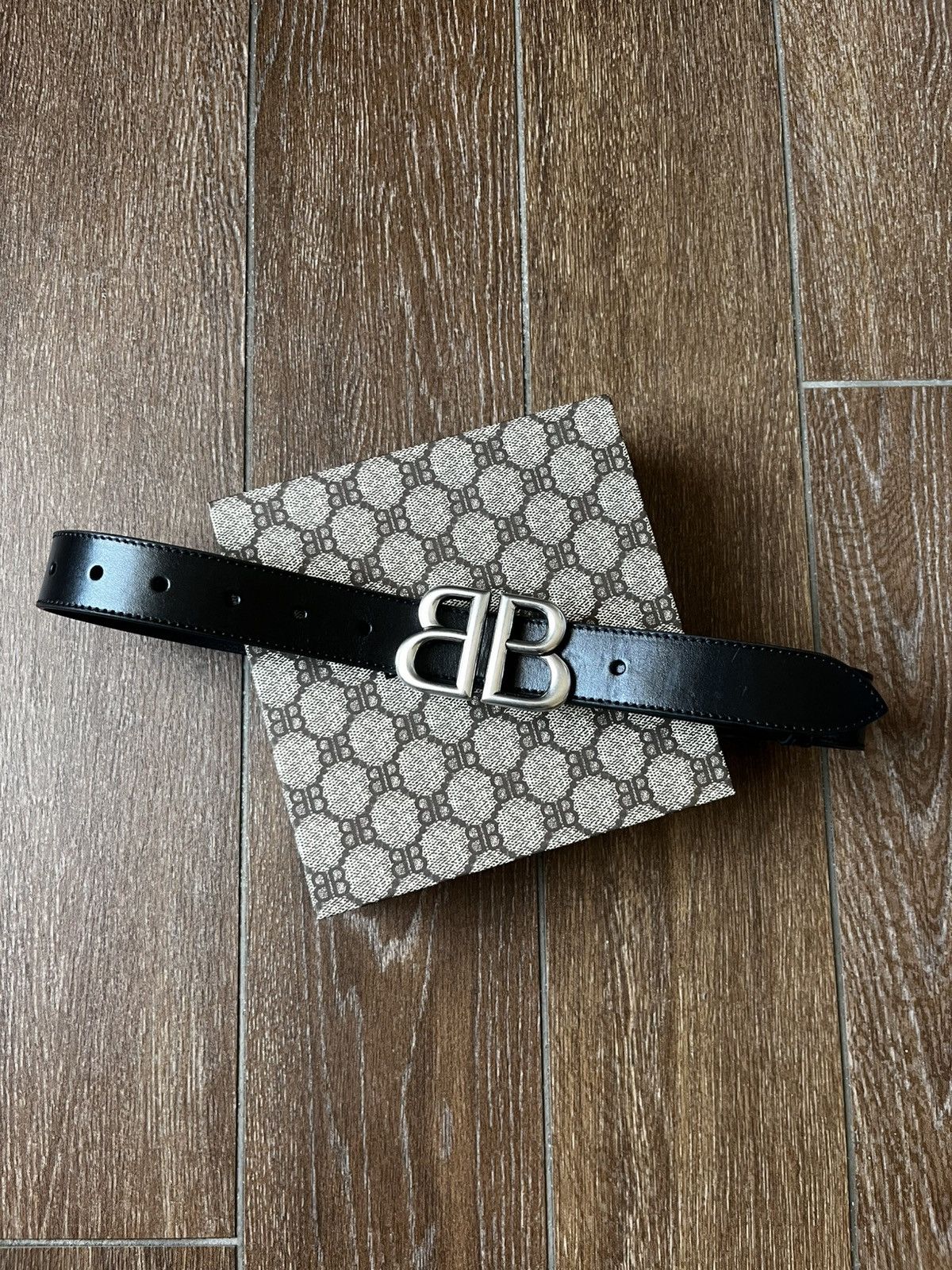 値下げ！BALENCIAGA×GUCCIベルト コラボ☆限定品【Gucci x Balenciaga】HACKER BB ラージ ベルト