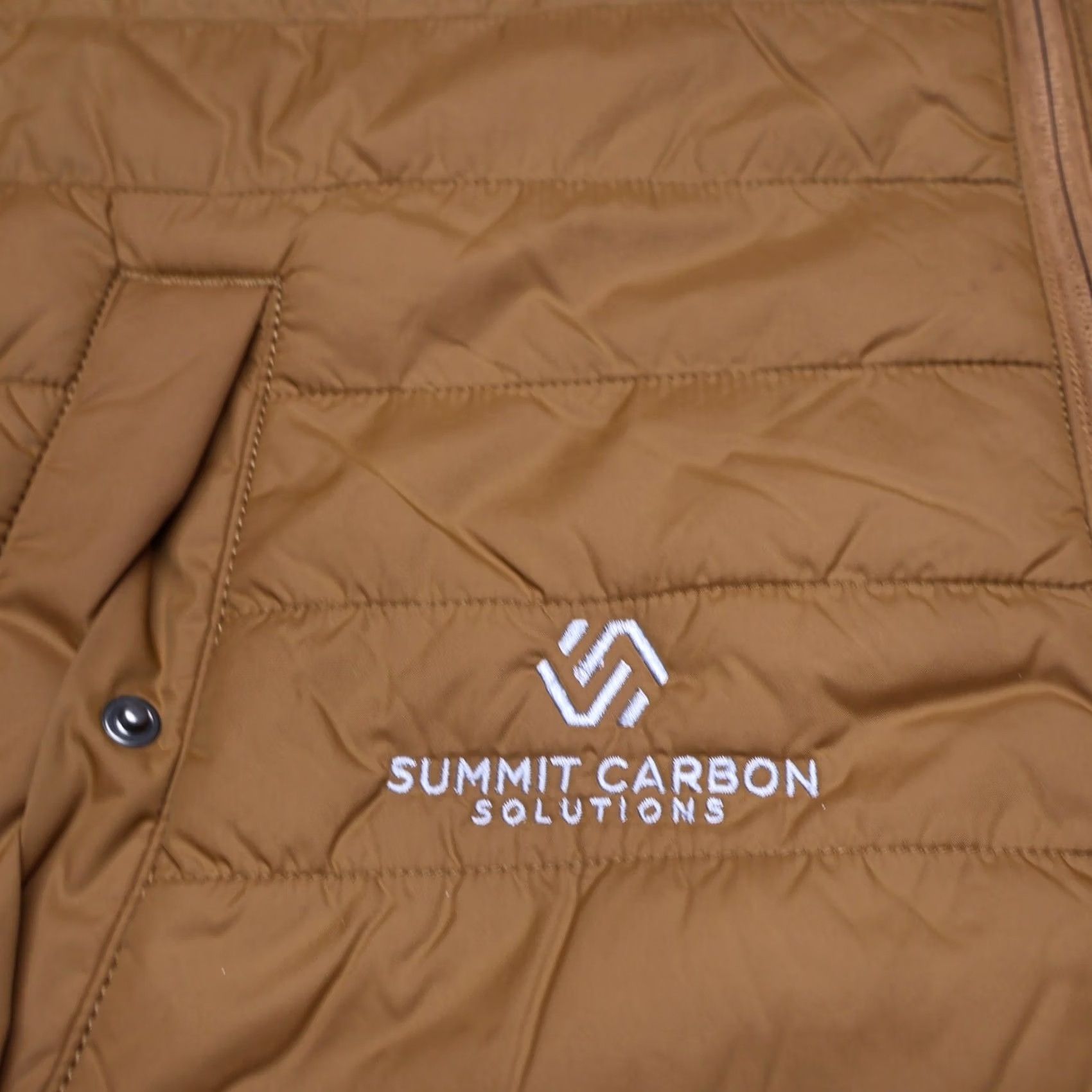 Carhartt Carhartt Vest Men Large Brown Lightweight Water Resistant Insulated LOGO Quilted Rain Defender Zip Pockets Stand-Up Collar Size US L / EU 52-54 / 3 - 3 Thumbnail