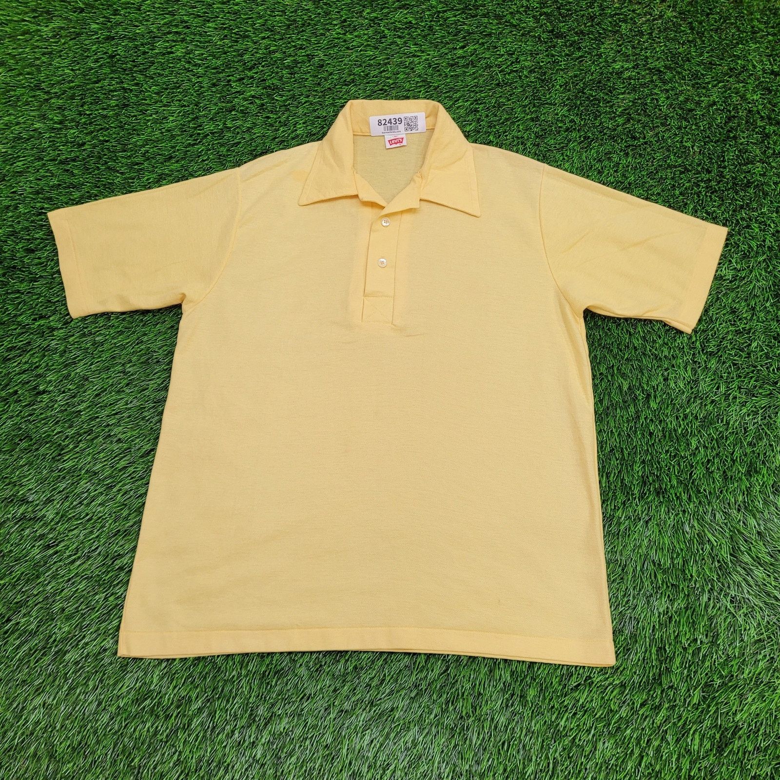 Levi's VTG LEVIS Polo Shirt M Fitted Yellow USA Preppy Disco 70s Size US M / EU 48-50 / 2 - 1 Thumbnail