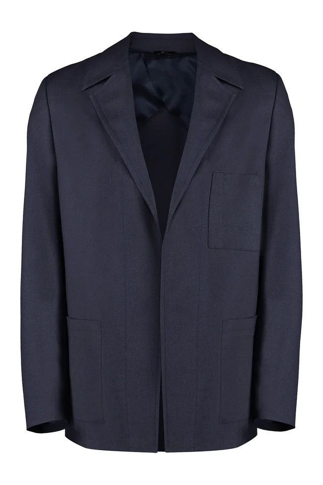 Fendi o1y0125 Wool Jacket in Navy Blue Size US M / EU 48-50 / 2 - 1 Thumbnail