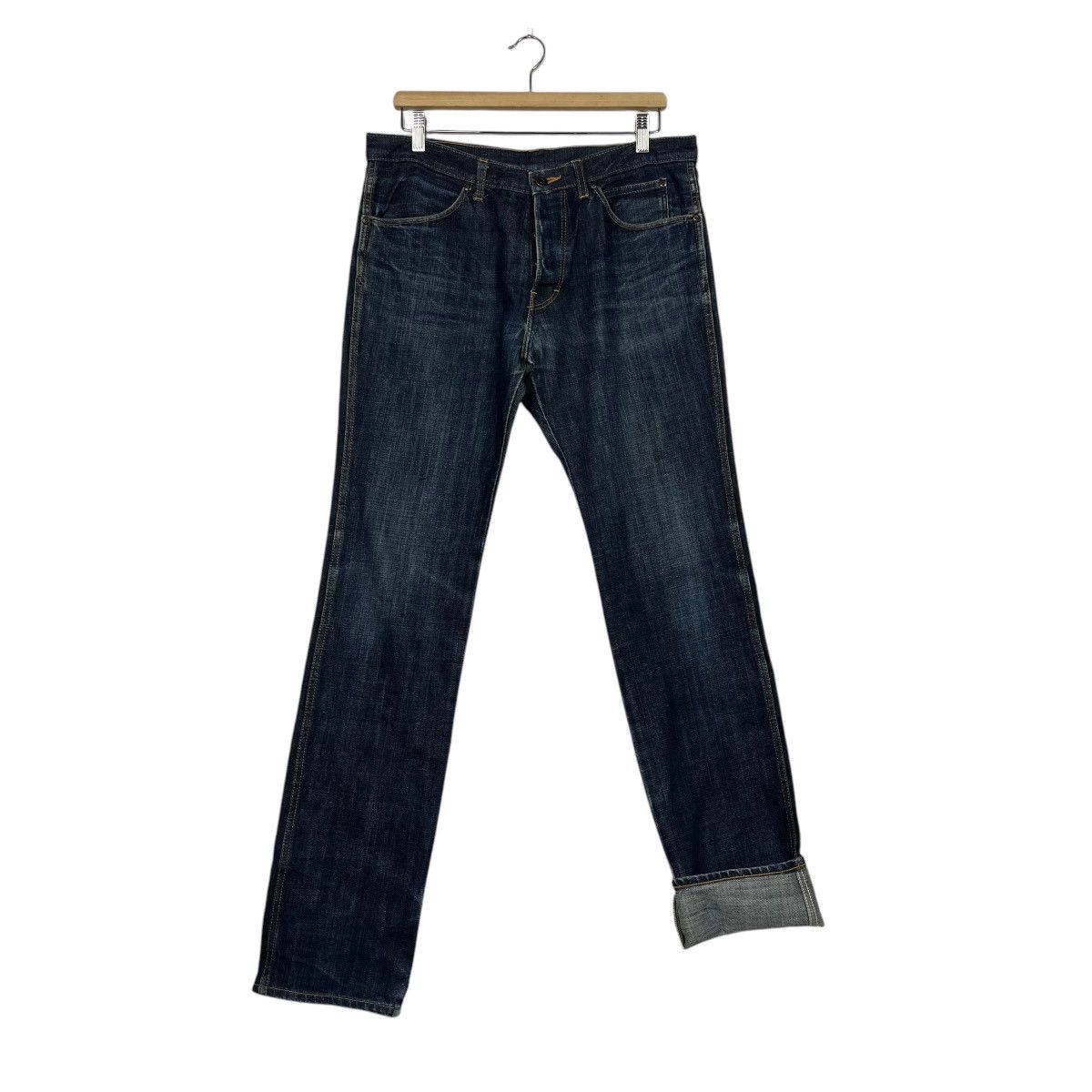20471120 Vintage Stiff Denim Jeans Size 34" / US 12 / IT 48 - 11 Thumbnail