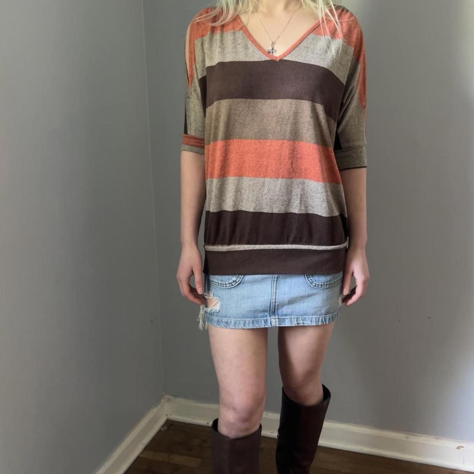 Other Simply Scarlett studded striped v-neck top Size S / US 4 / IT 40 - 7 Thumbnail