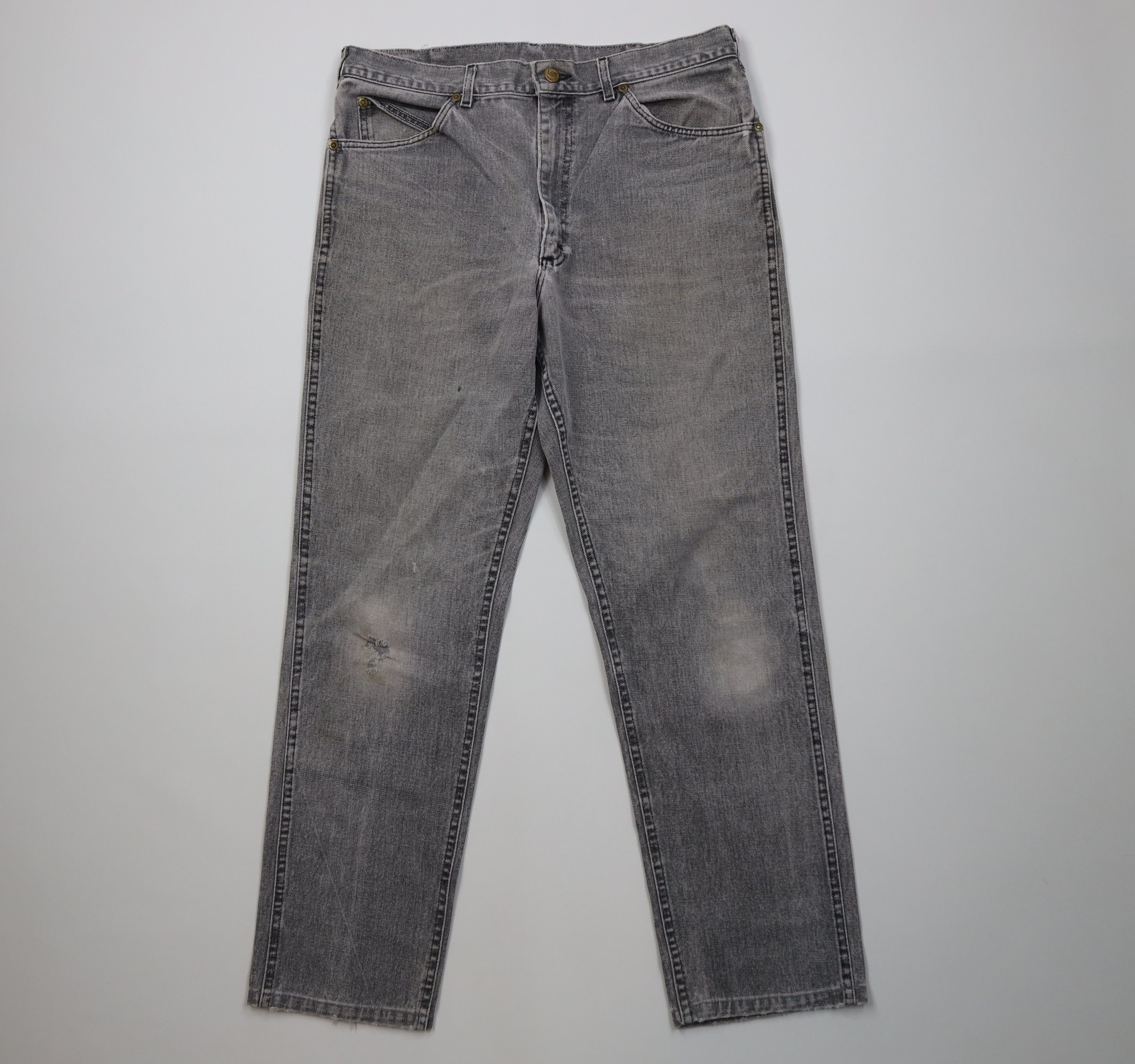 Vintage 90s Lee Straight Leg Denim Jeans Gray Cotton USA