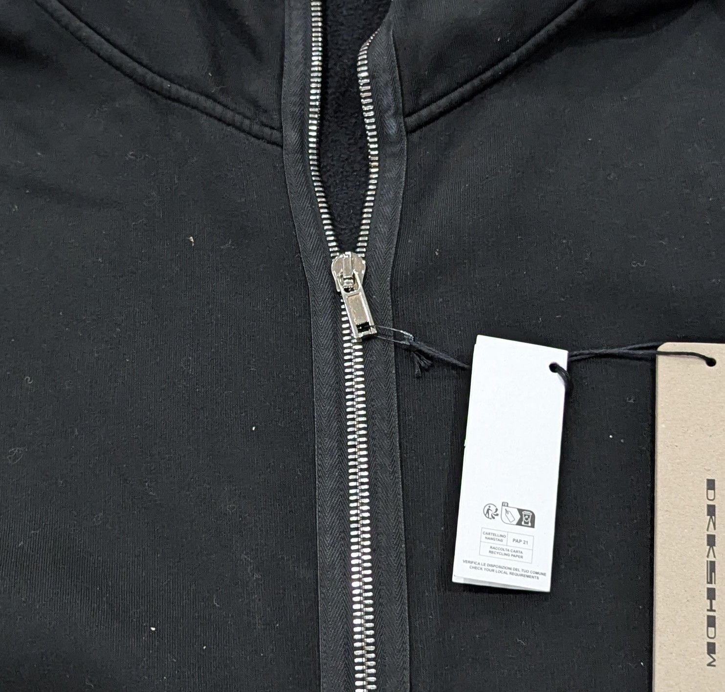 Rick Owens Drkshdw DRKSHDW RICK OWENS Flame Terry Zip Hoodie Black XL Size US XL / EU 56 / 4 - 4 Thumbnail