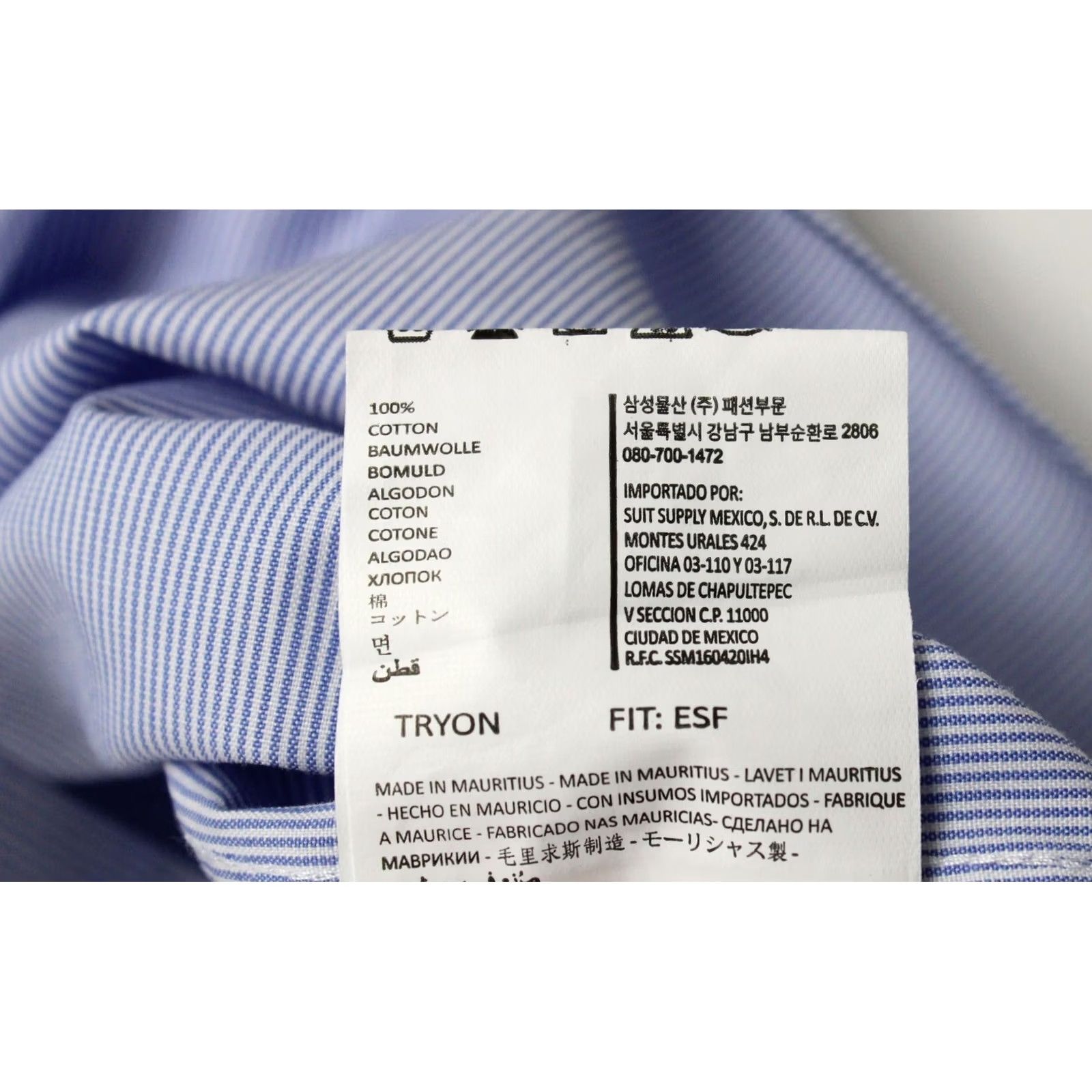 Suitsupply Suitsupply Pinstriped Formal Shirt Mens 39 / 15 1/2 Extra Slim Fit Button-Up Cotton Blue Pinstripe Dress Shirt Shirt Mens Size 40R - 7 Thumbnail