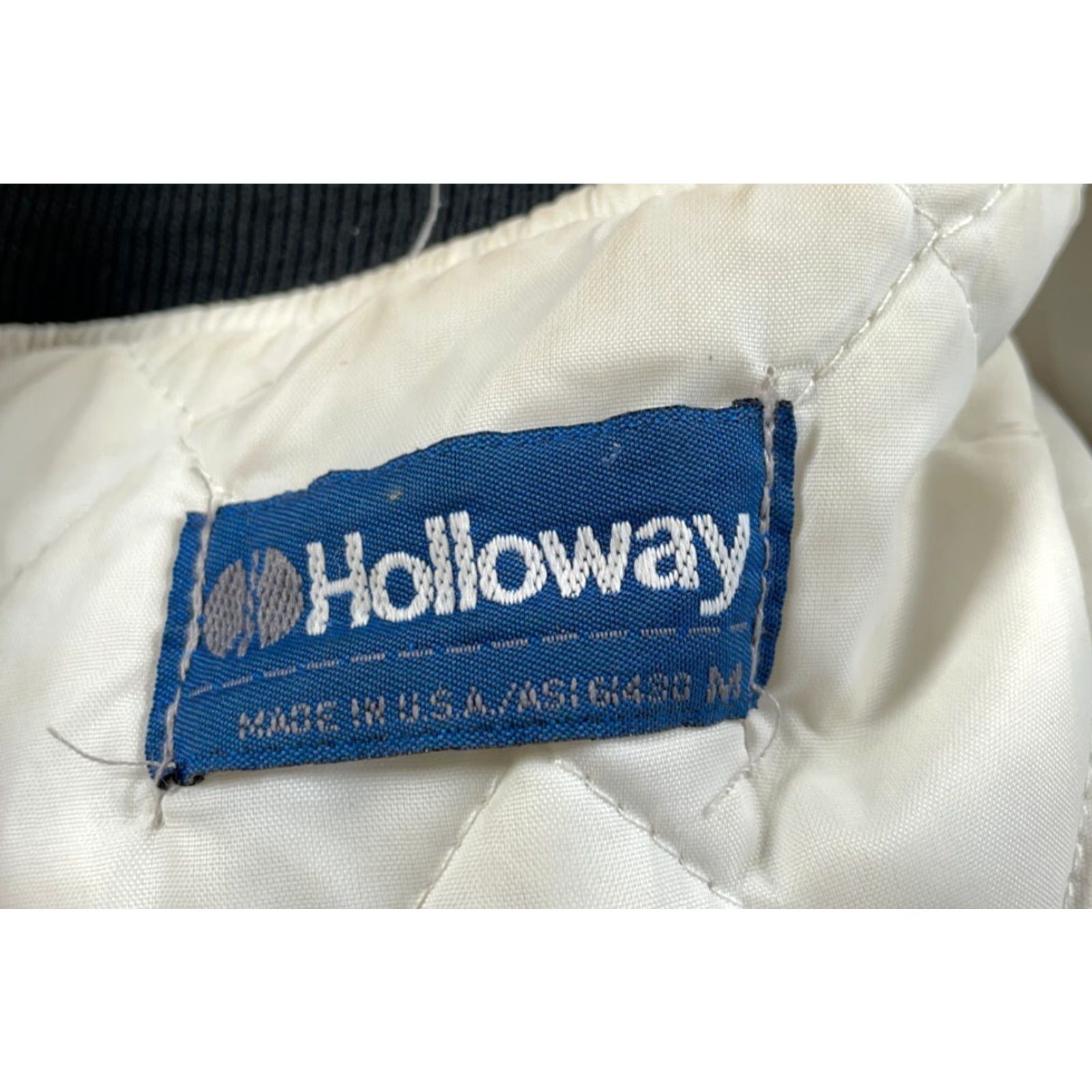 Holloway VINTAGE Holloway Jacket 80s Lawrence Tech Satin Bomber Jacket Adult Medium Silver Size US M / EU 48-50 / 2 - 3 Thumbnail