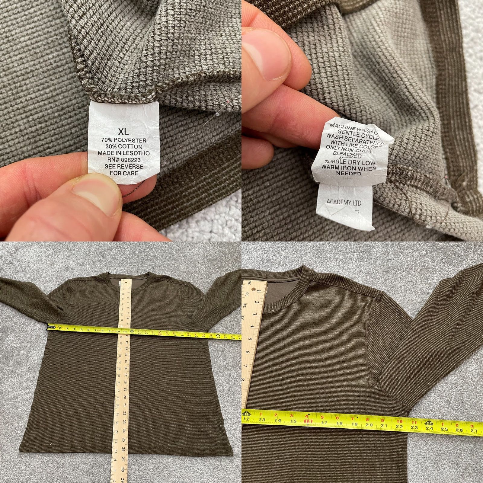 Vintage Magellan Mens XL Dark Green Cotton Polyester Knit Long Sleeve Shirt Crew Neck Regular Fit Casual Size US XL / EU 56 / 4 - 8 Thumbnail