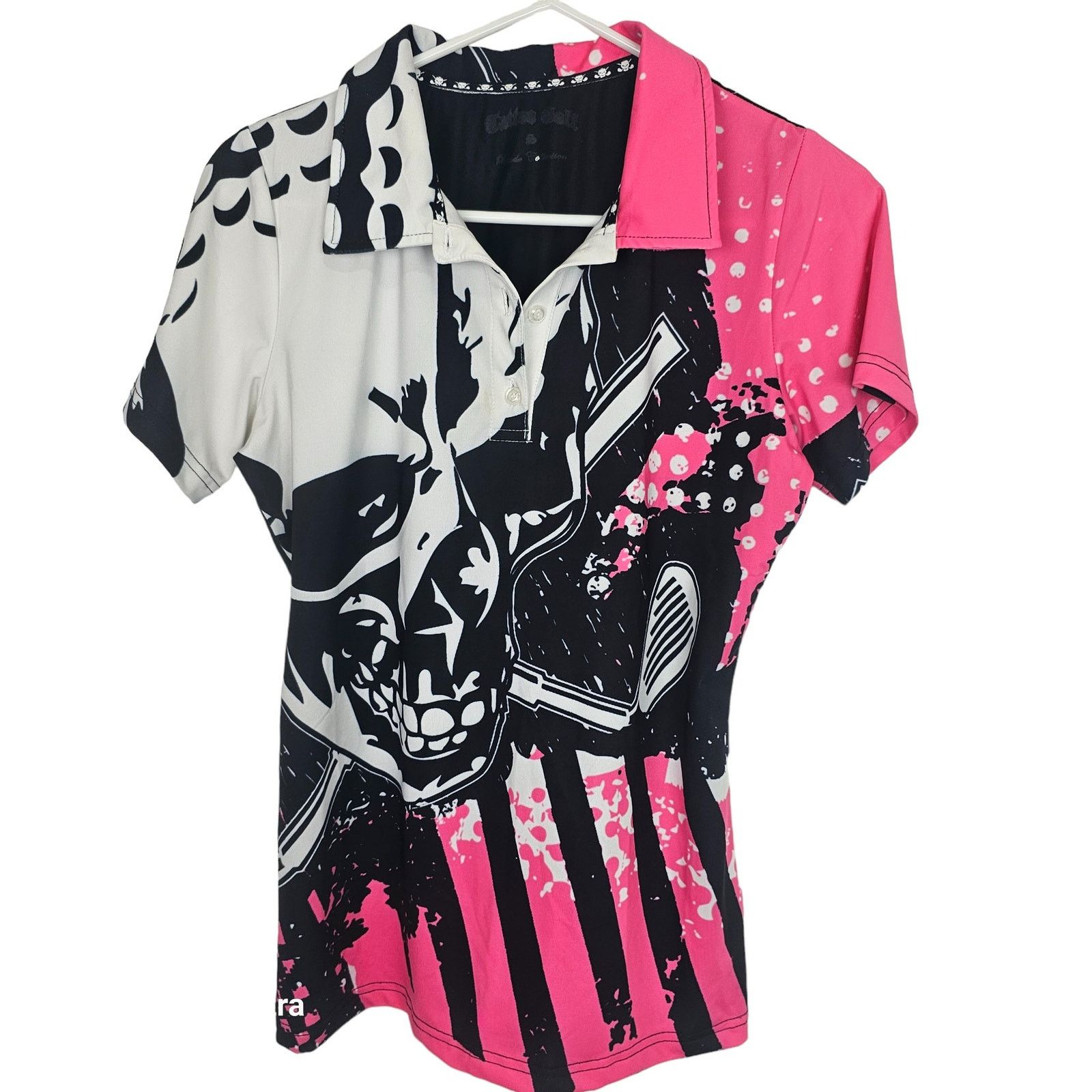Callaway Golf Tattoo Golf Womens Polo Shirt Skull "Here 4 Beer" Size S Size S / US 4 / IT 40 - 1 Thumbnail