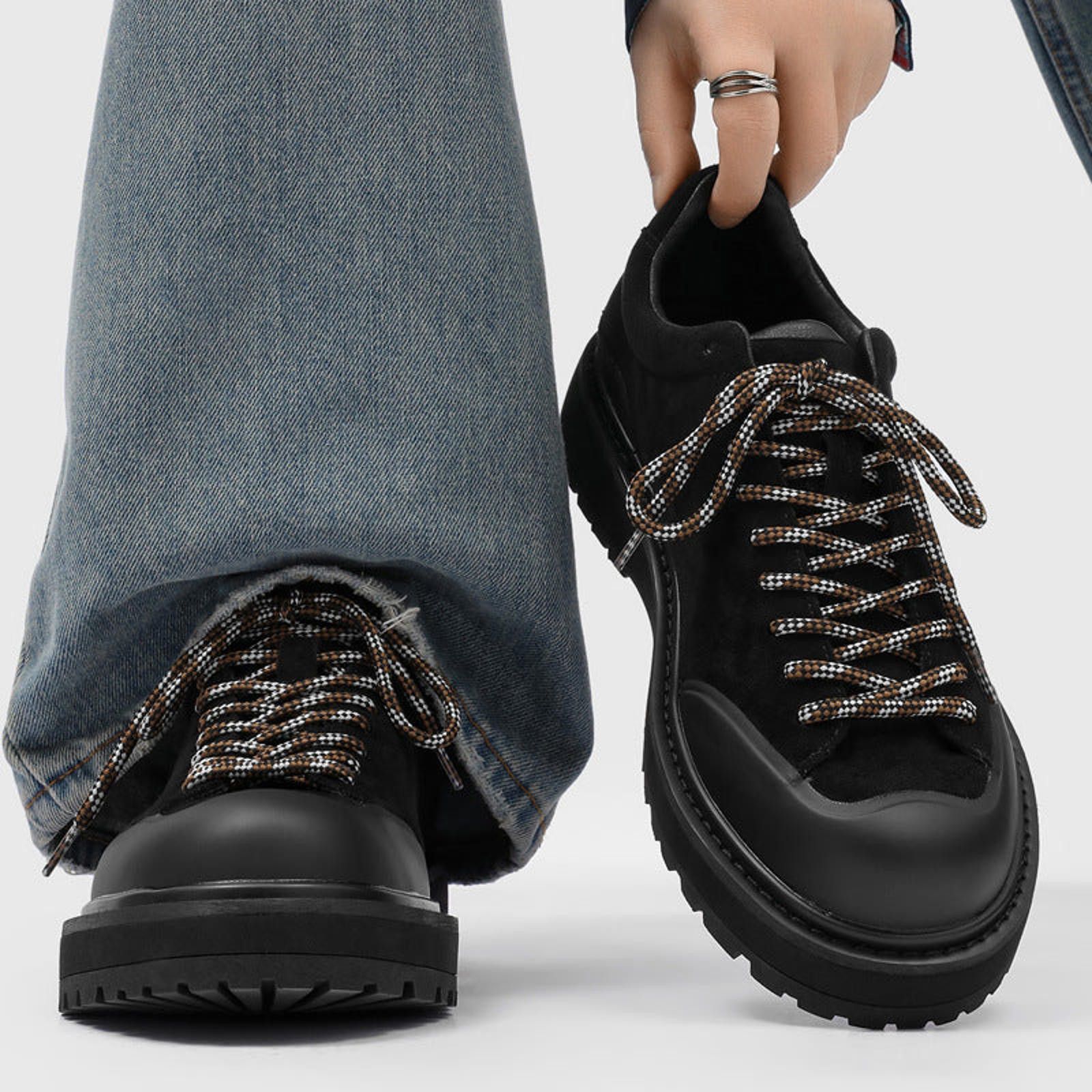 Other Chunky Platform Derby Lace-Up Shoe | Standard & Hidden Lift Size US 7 / EU 40 - 3 Thumbnail