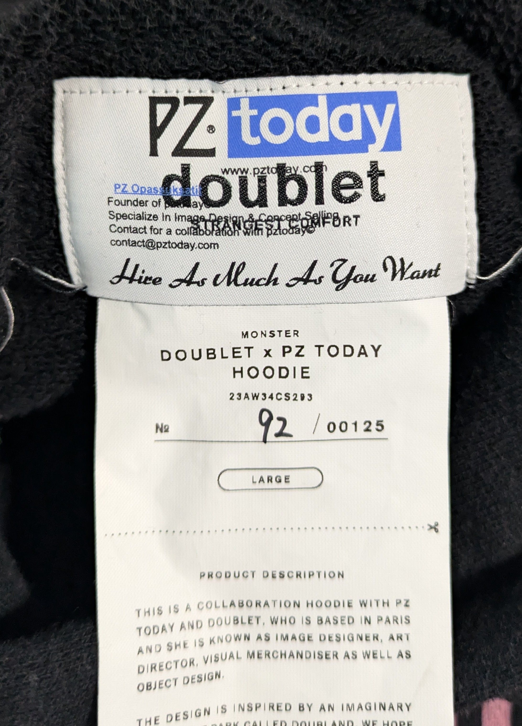Doublet x PZtoday Doubland Japan Hoodie Size US L / EU 52-54 / 3 - 4 Thumbnail
