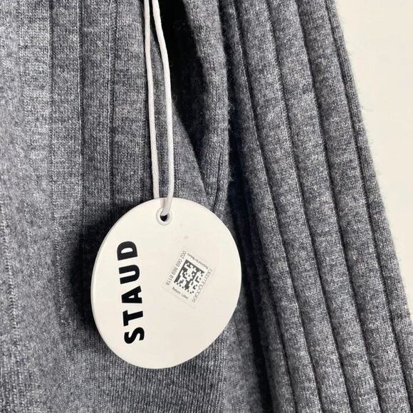 Staud NWT $295 STAUD Wallis Ribbed Cropped Cardigan Sweater Gray Size M / US 6-8 / IT 42-44 - 8 Thumbnail