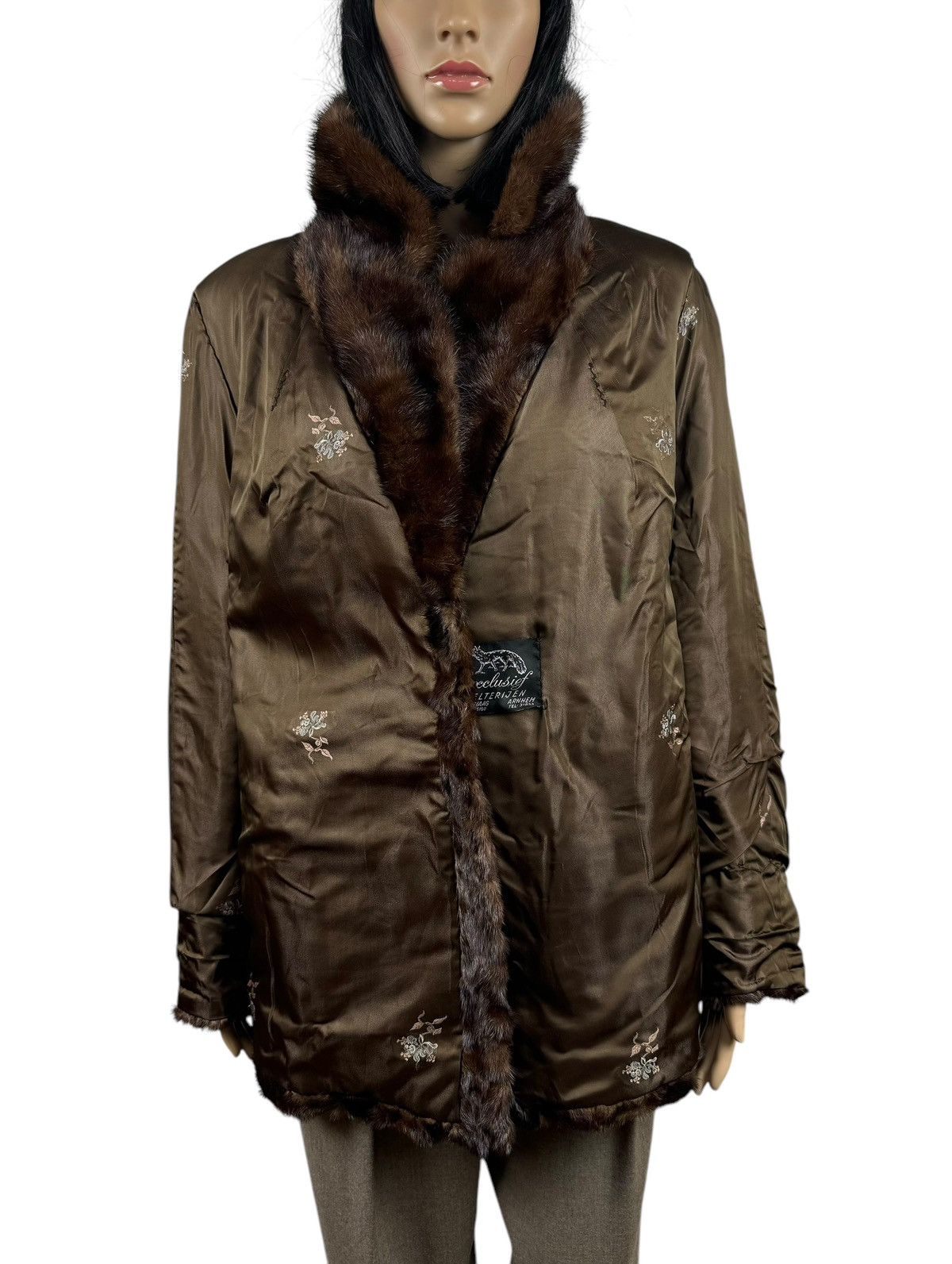 Handmade Brown Real Mink Fur Coat Jacket Size Large Size L / US 10 / IT 46 - 11 Thumbnail
