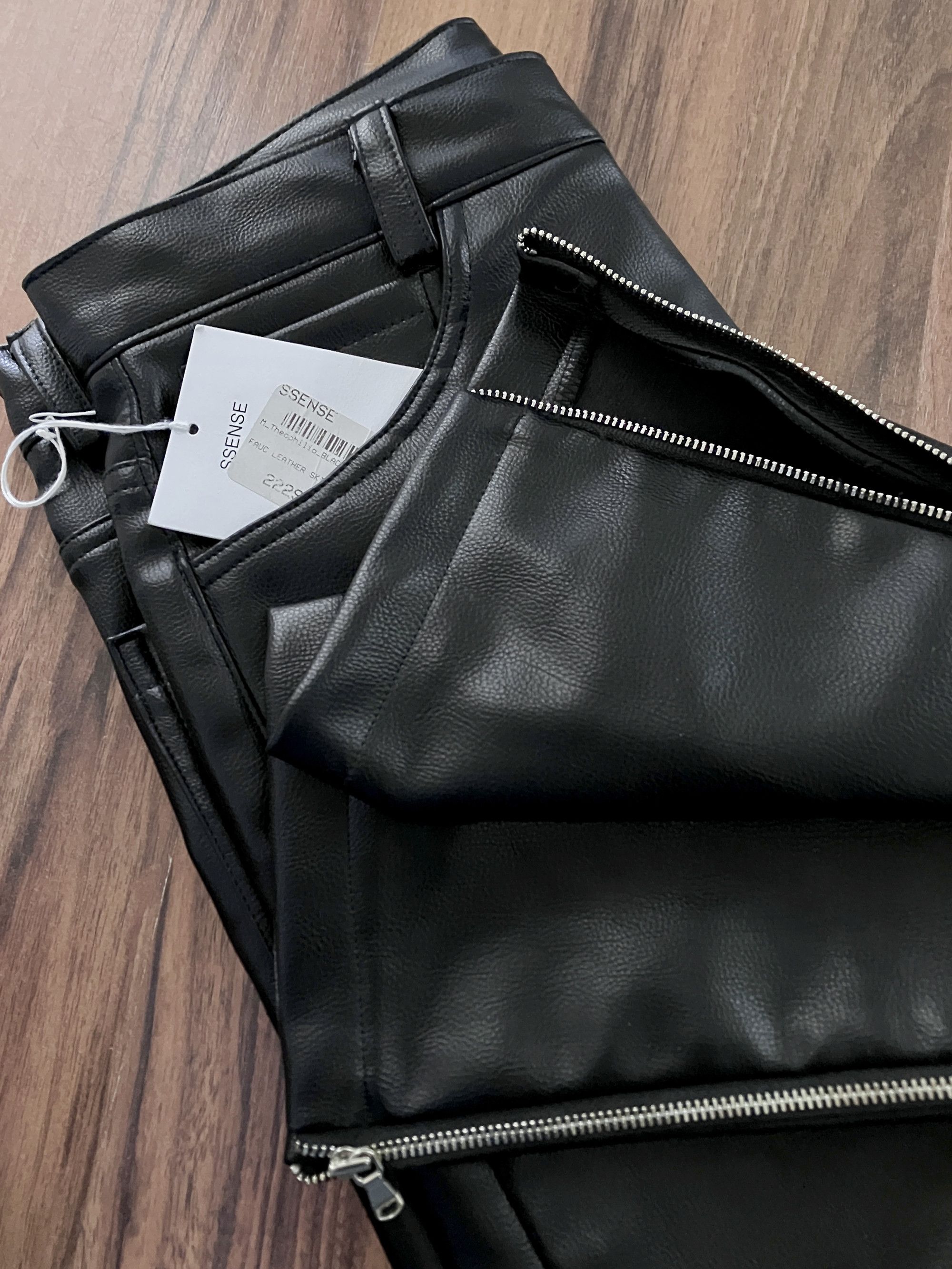 Theophilio Theophilip Black Zip Leather Pants Size US 29 - 2 Thumbnail