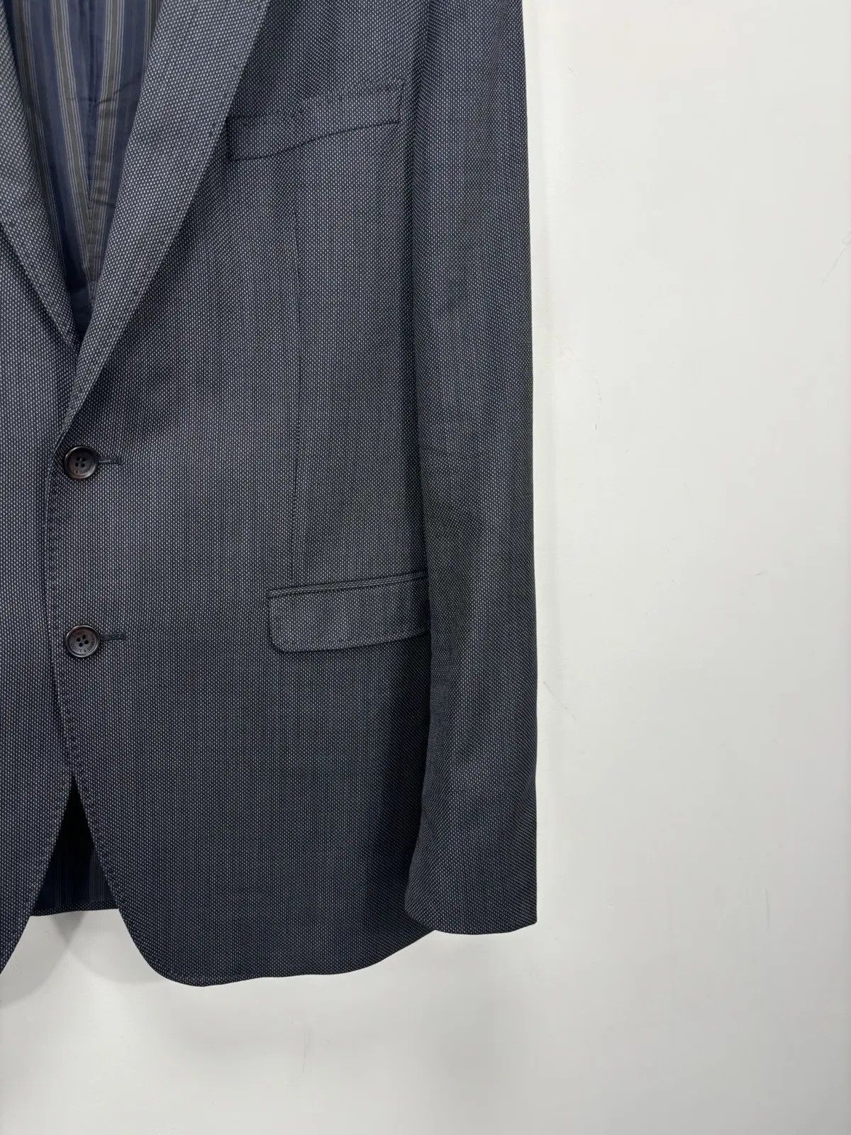 Dolce & Gabbana × Vintage Vintage Dolce & Gabbana Birdseye Pattern Wool Blazer Jacket Size 42R - 4 Thumbnail