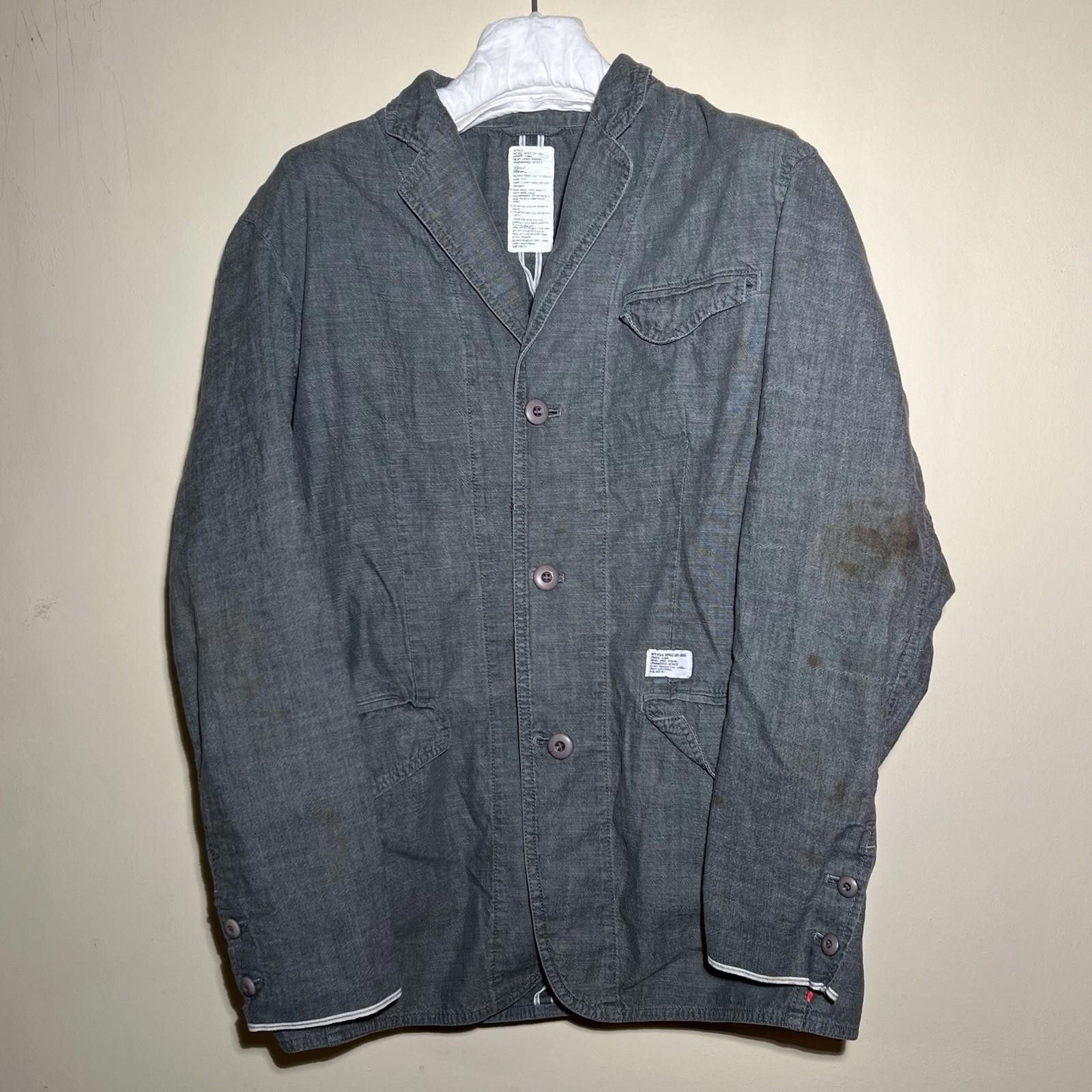 Wtaps Pre-Owned Wtaps Military Denim Blazer Jacket Navy M Size US M / EU 48-50 / 2 - 1 Thumbnail