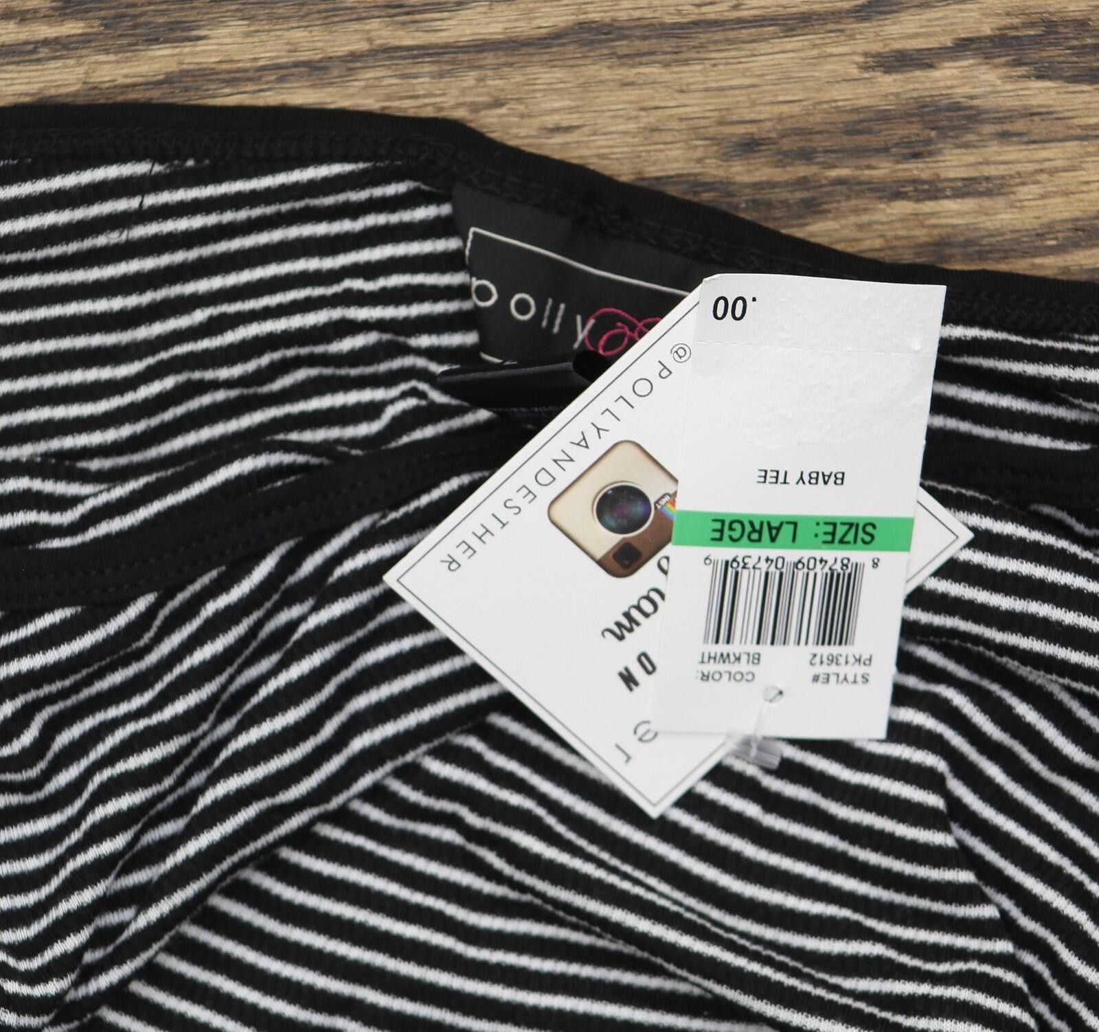 Other Nwt Polly & Esther Striped Skimmer T-shirt Black Striped L Size L / US 10 / IT 46 - 3 Thumbnail