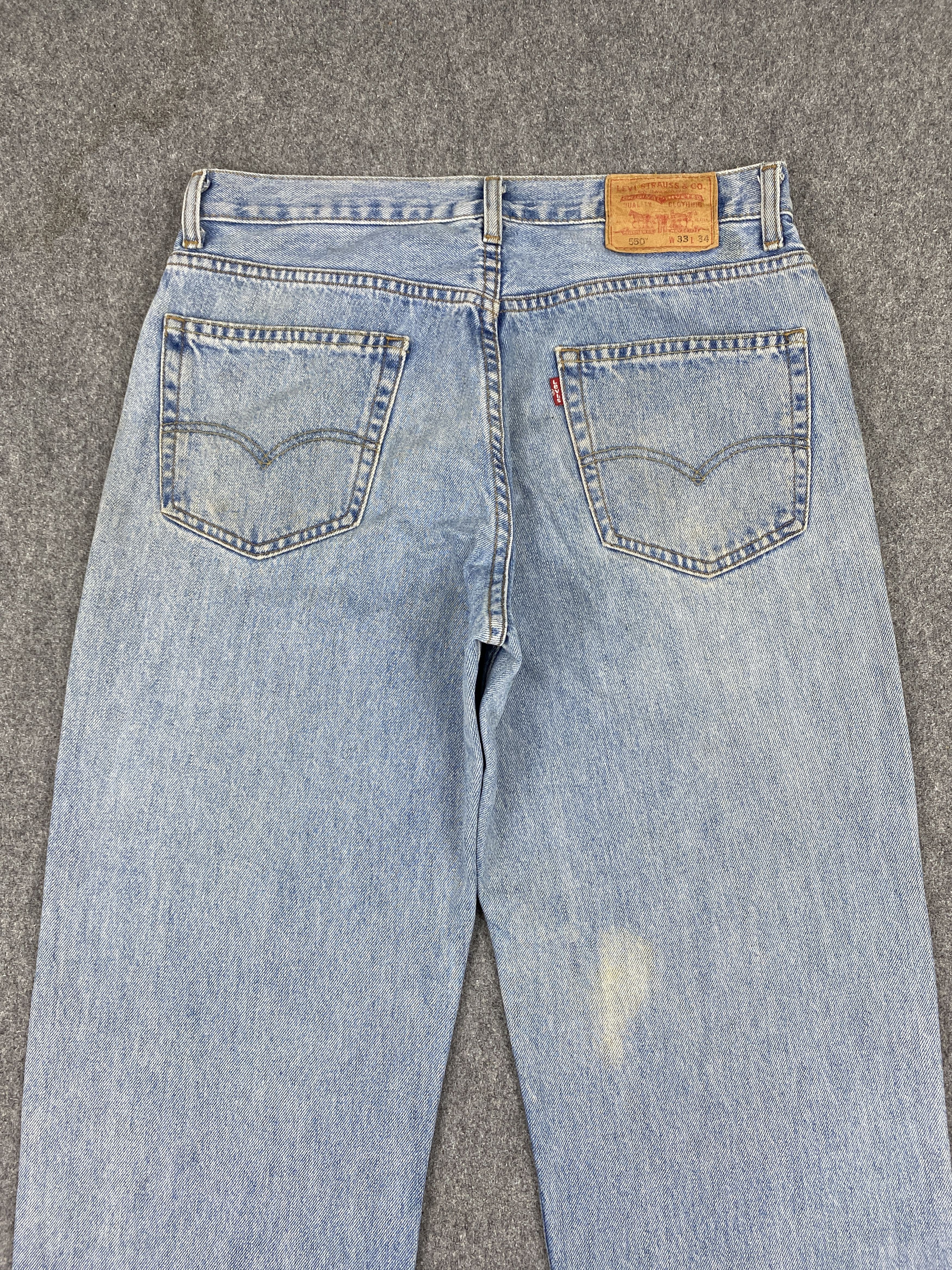 Levi's Vintage Levis 550 Faded Blue Jeans 33x32.5 S0026 Size US 33 - 4 Thumbnail