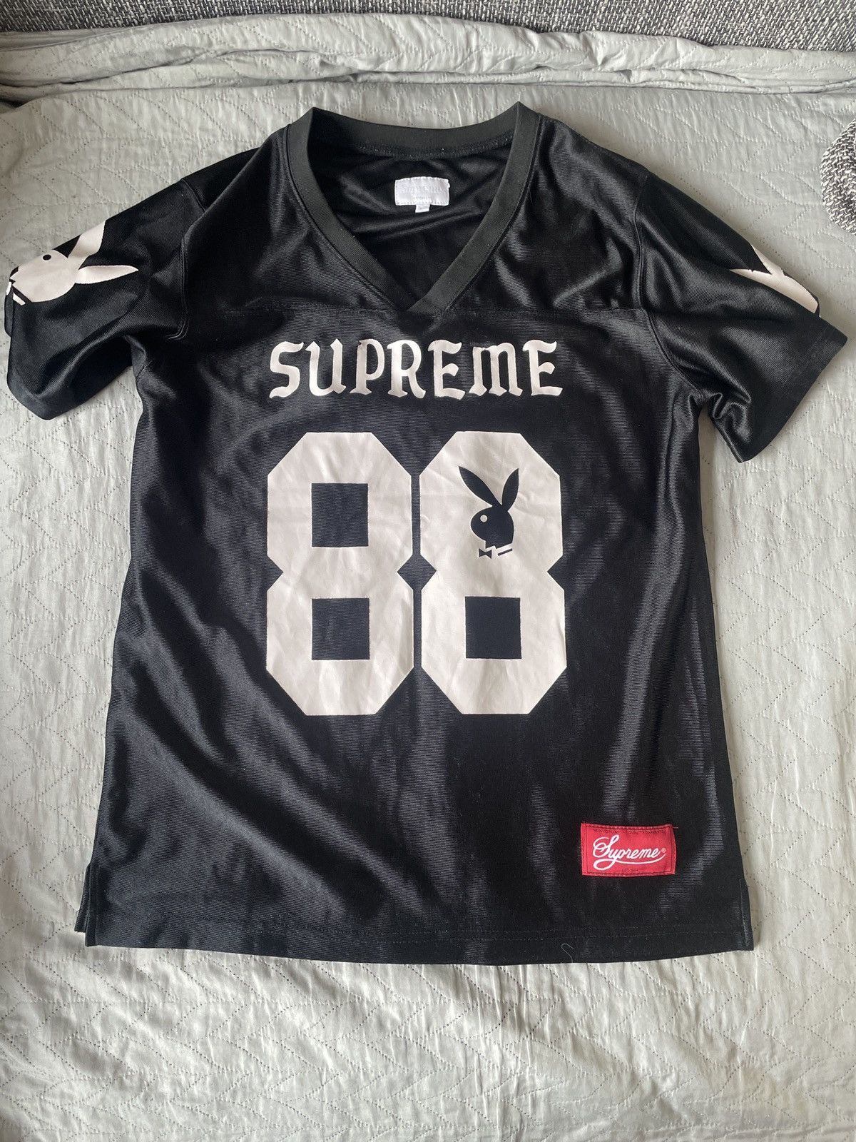 美品 SUPREME PLAYBOY Football Top ジャージ Supreme x Playboy Football Top Jersey SS14 Blue Size S From