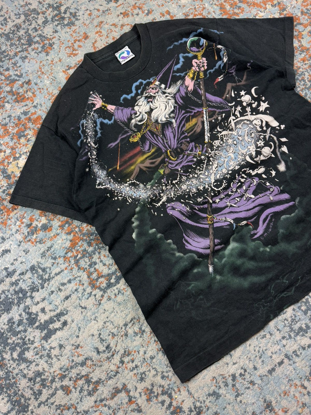 Liquid Blue × Vintage Grail! Vintage 1994 Liquid Blue wizard all over print tee Size US XL / EU 56 / 4 - 3 Thumbnail