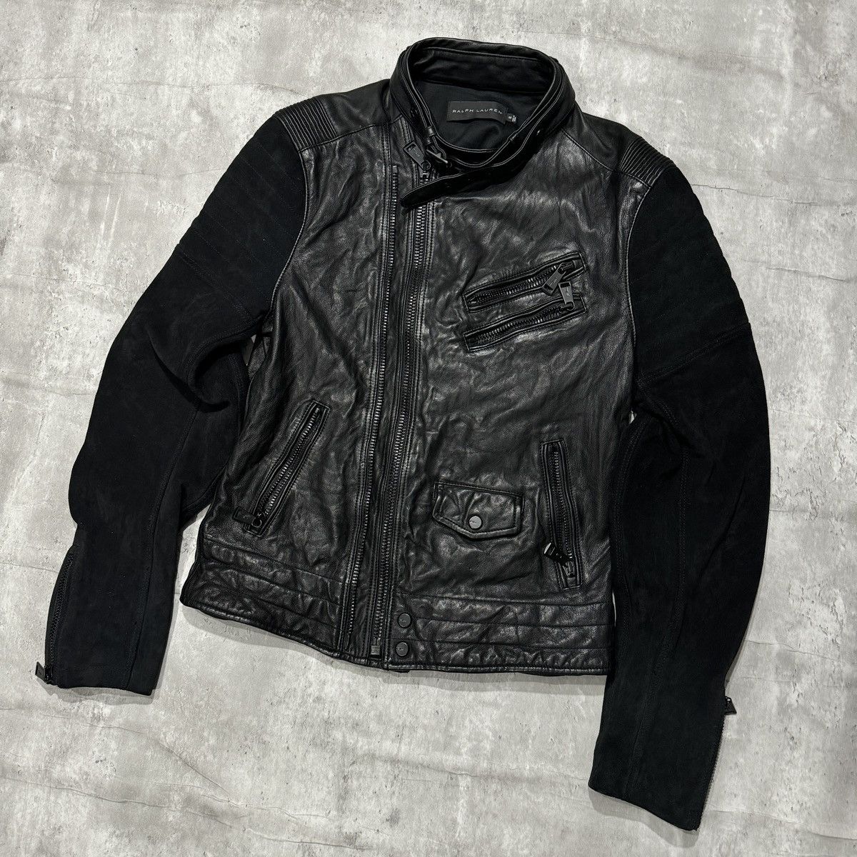 Ralph Lauren Ralph Lauren Black Label Leather Suede Moto Zip Jacket Size US S / EU 44-46 / 1 - 11 Thumbnail