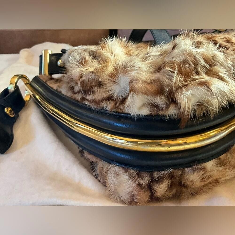 Jimmy Choo Jimmy Choo Large Alex Fur Satchel/ Leopard Size ONE SIZE - 11 Thumbnail