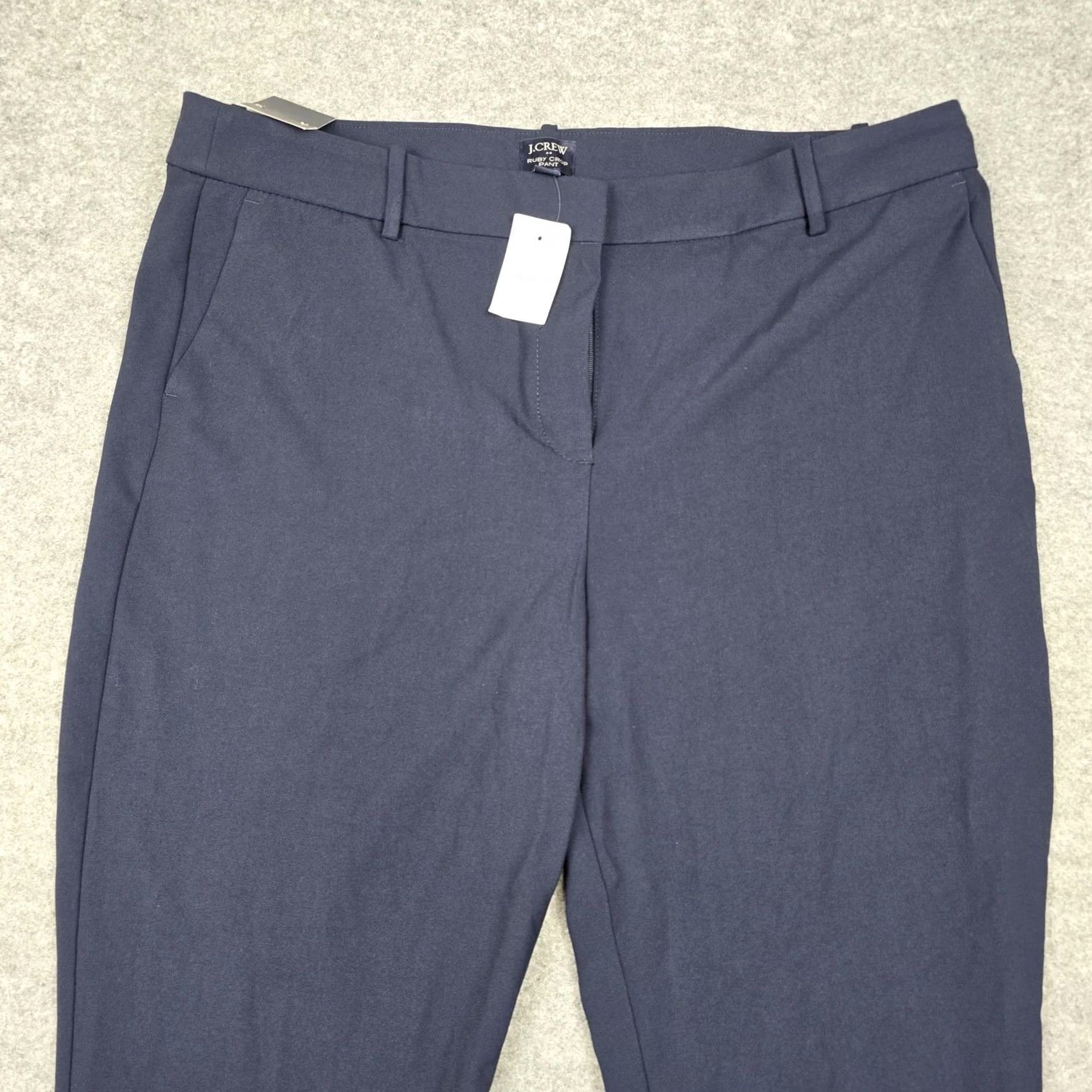J.Crew J Crew Pants Womens 18 Navy Blue Twill Crop Stretch Dress Career Work Ruby New Size 40" / US 18 - 2 Thumbnail