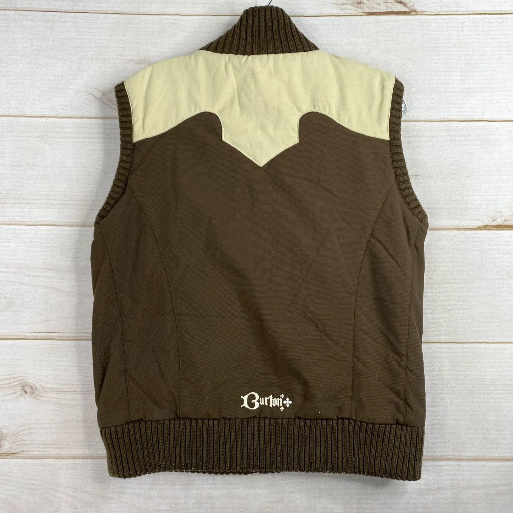 Burton VINTAGE Burton Insulated Vest Womens M Brown Cream Snowboarding Outdoors Retro Y2K Size M / US 6-8 / IT 42-44 - 4 Thumbnail