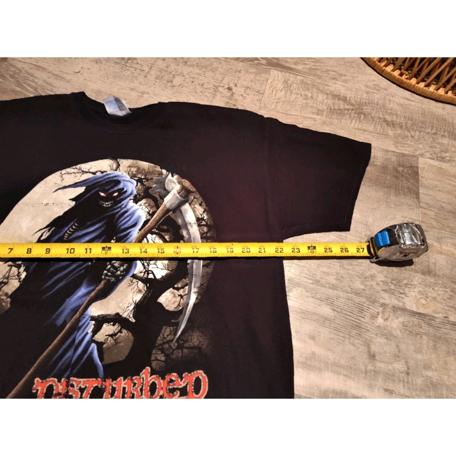 Hanes VINTAGE Hanes Heavy Metal Band T-Shirt Men XL Y2K Disturbed Reaper Black Cotton Size US XL / EU 56 / 4 - 7 Thumbnail