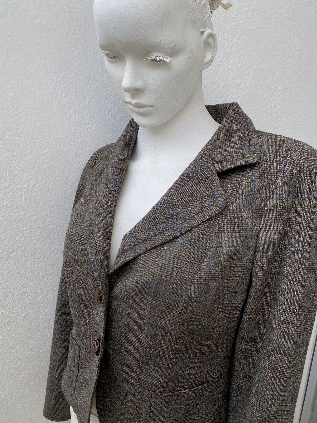Max Mara Max Mara Blazer Wool Brown Check Jacket Size 42 circa 2010 Size L / US 10 / IT 46 - 7 Thumbnail