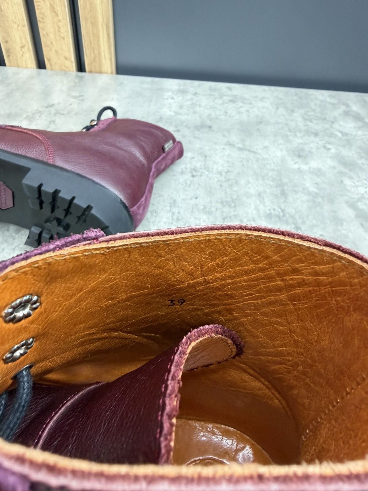 Other Penelope Chilvers Burgundy Leather Ankle Boots Size 39 Size US 9 / IT 39 - 9 Thumbnail