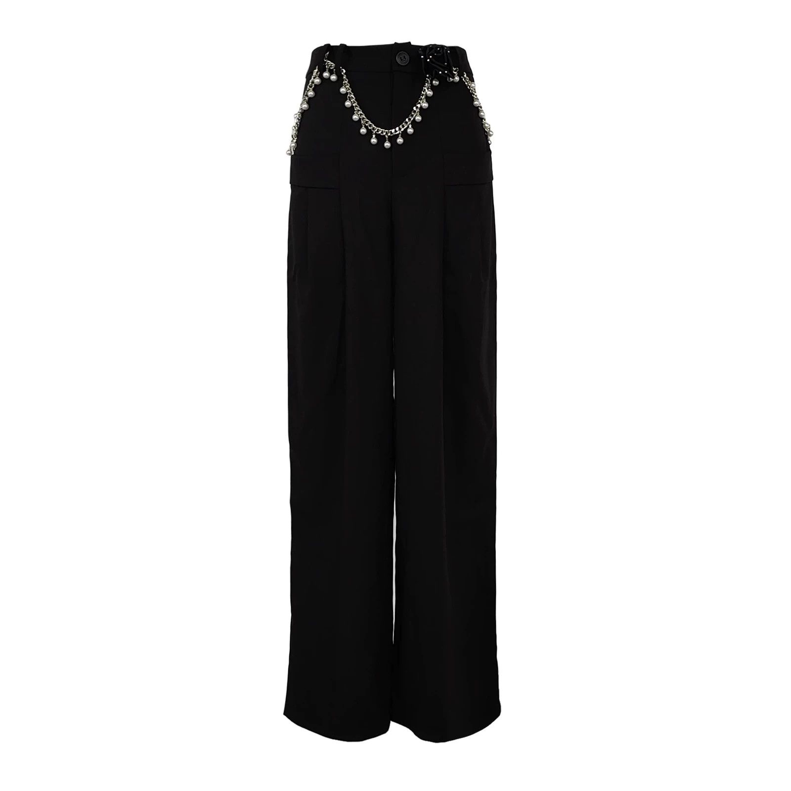 Other Ozlana Solid Pearl Chain Decorated Pants S Size 24" / US 00 / IT 34 - 1 Thumbnail