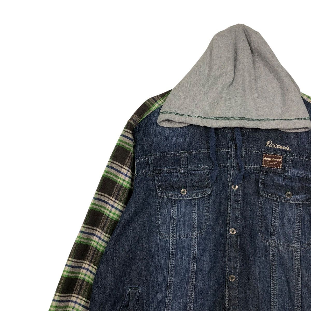 Hysteric Glamour 🔥VINTAGE BIKER JACKET HOODIE TARTAN DESIGN DRUG STORE’S Size US M / EU 48-50 / 2 - 9 Thumbnail